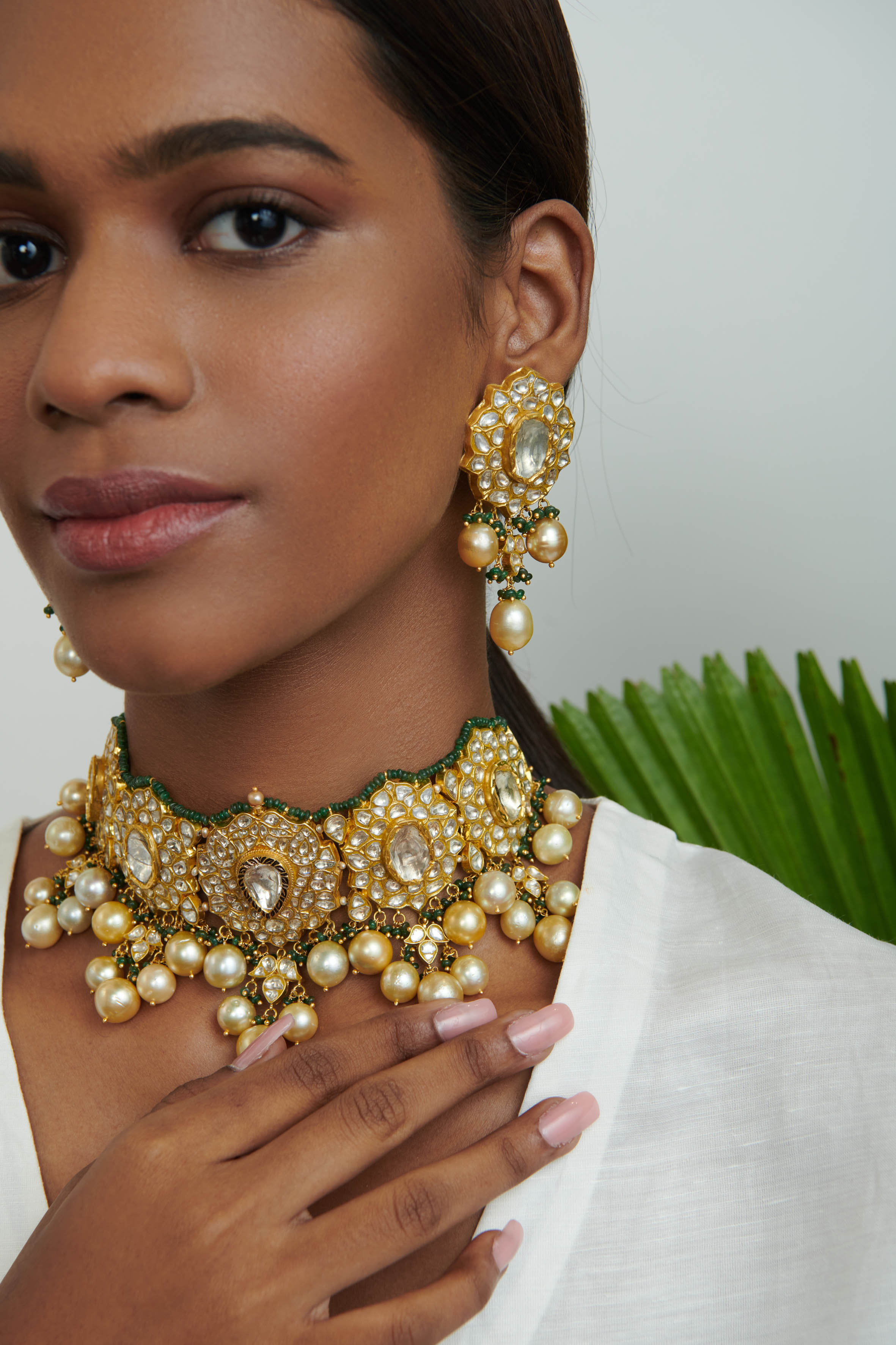 Tarika Polki Long Earrings