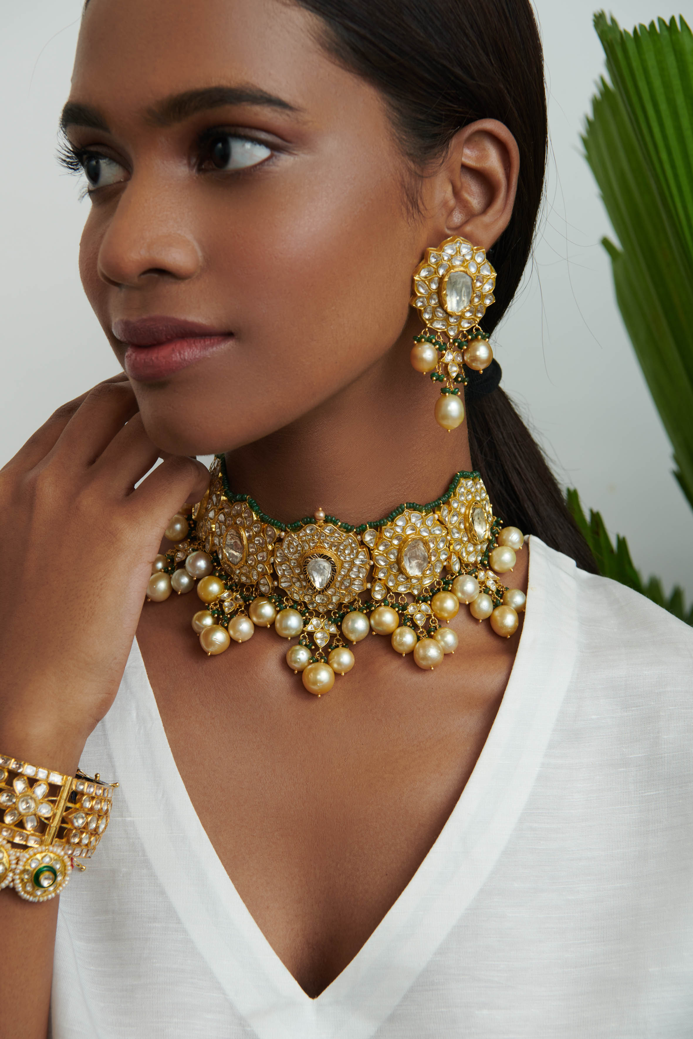 Tarika Polki Long Earrings