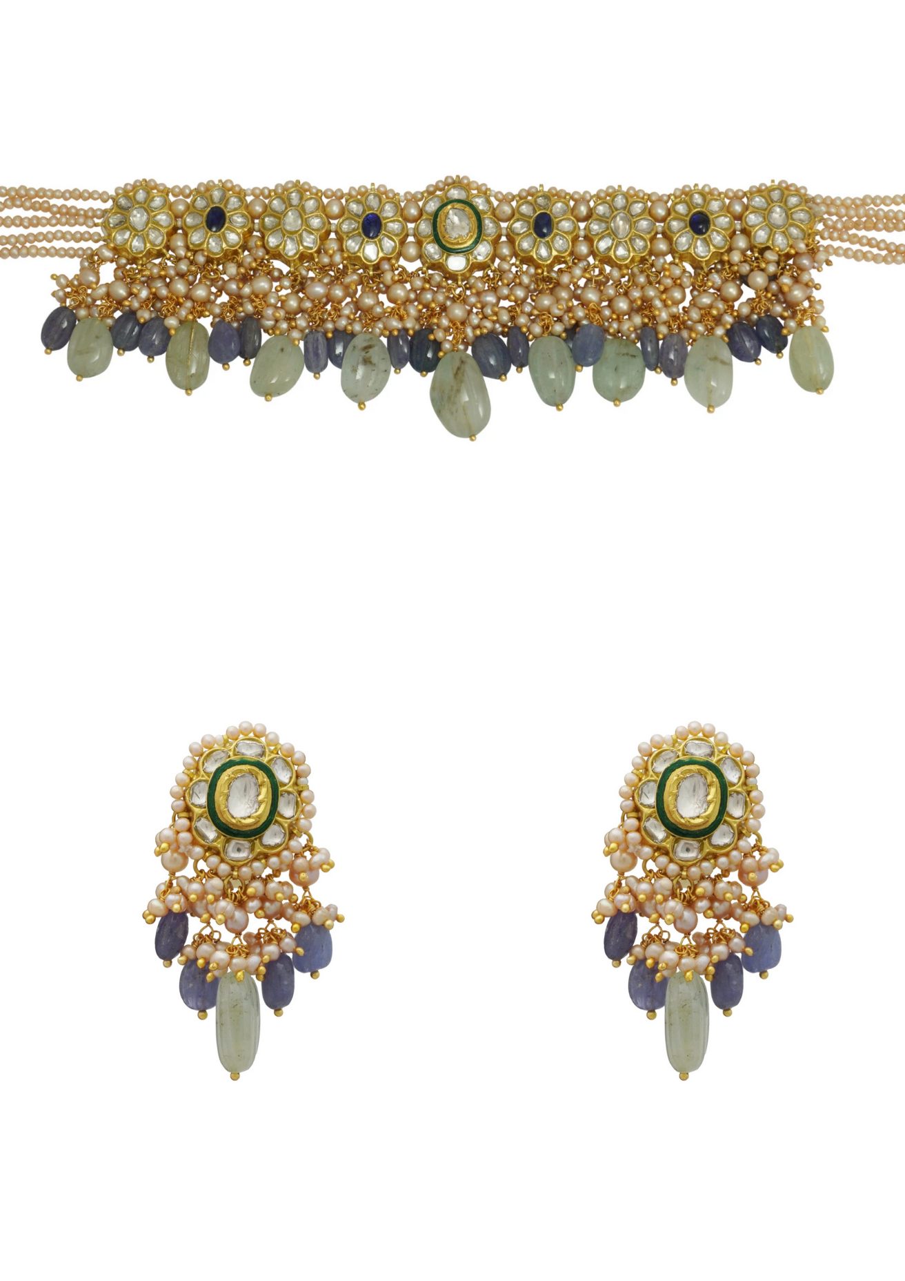 Jassi Choker and Sarika Tops Polki Set