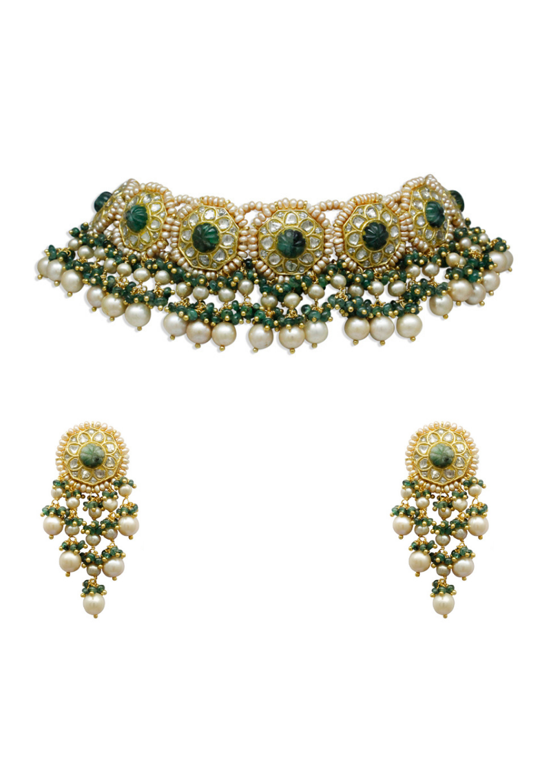 Dinal Choker and Avni Tops Polki Set