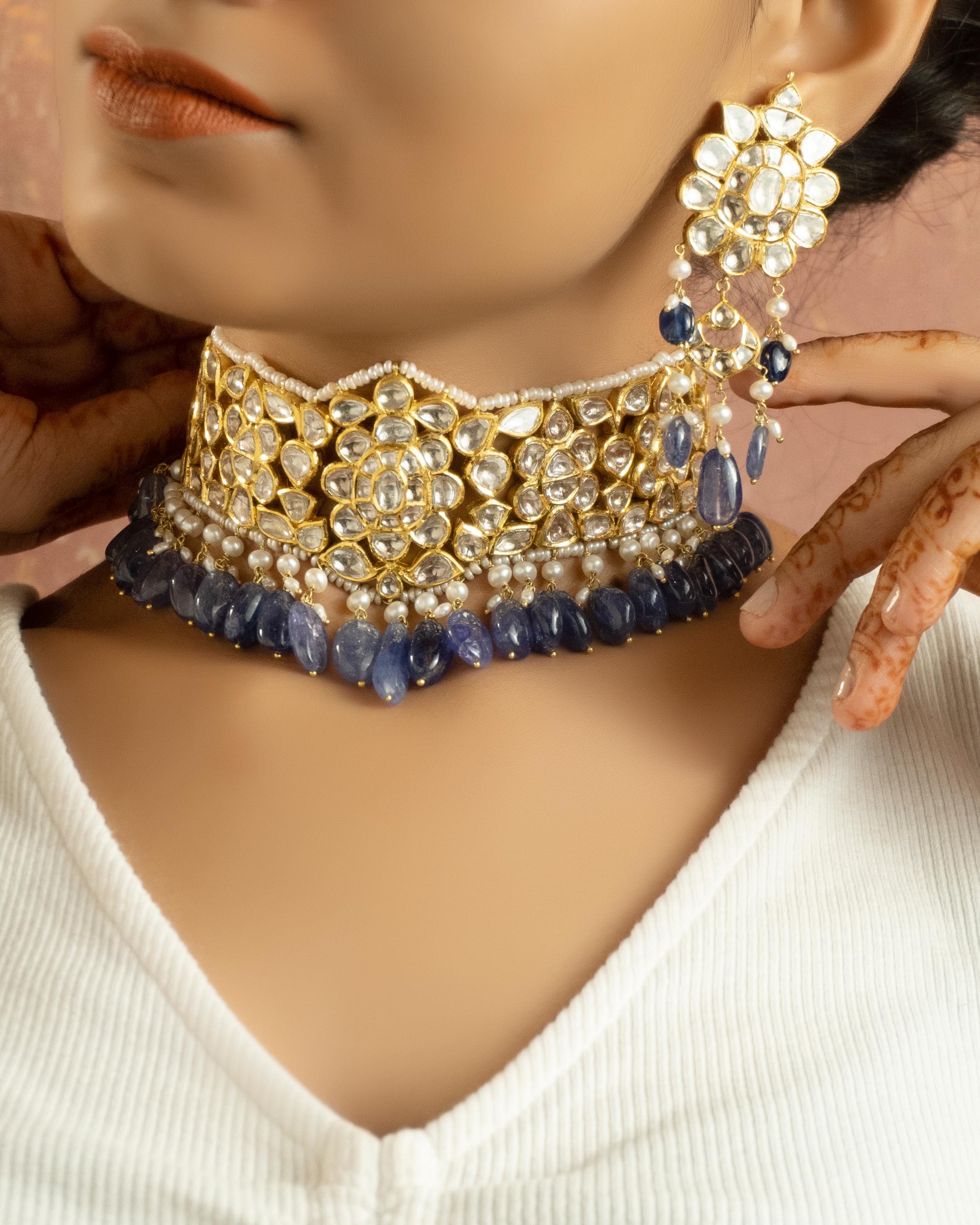 Nimish Jadau Polki Long Earrings