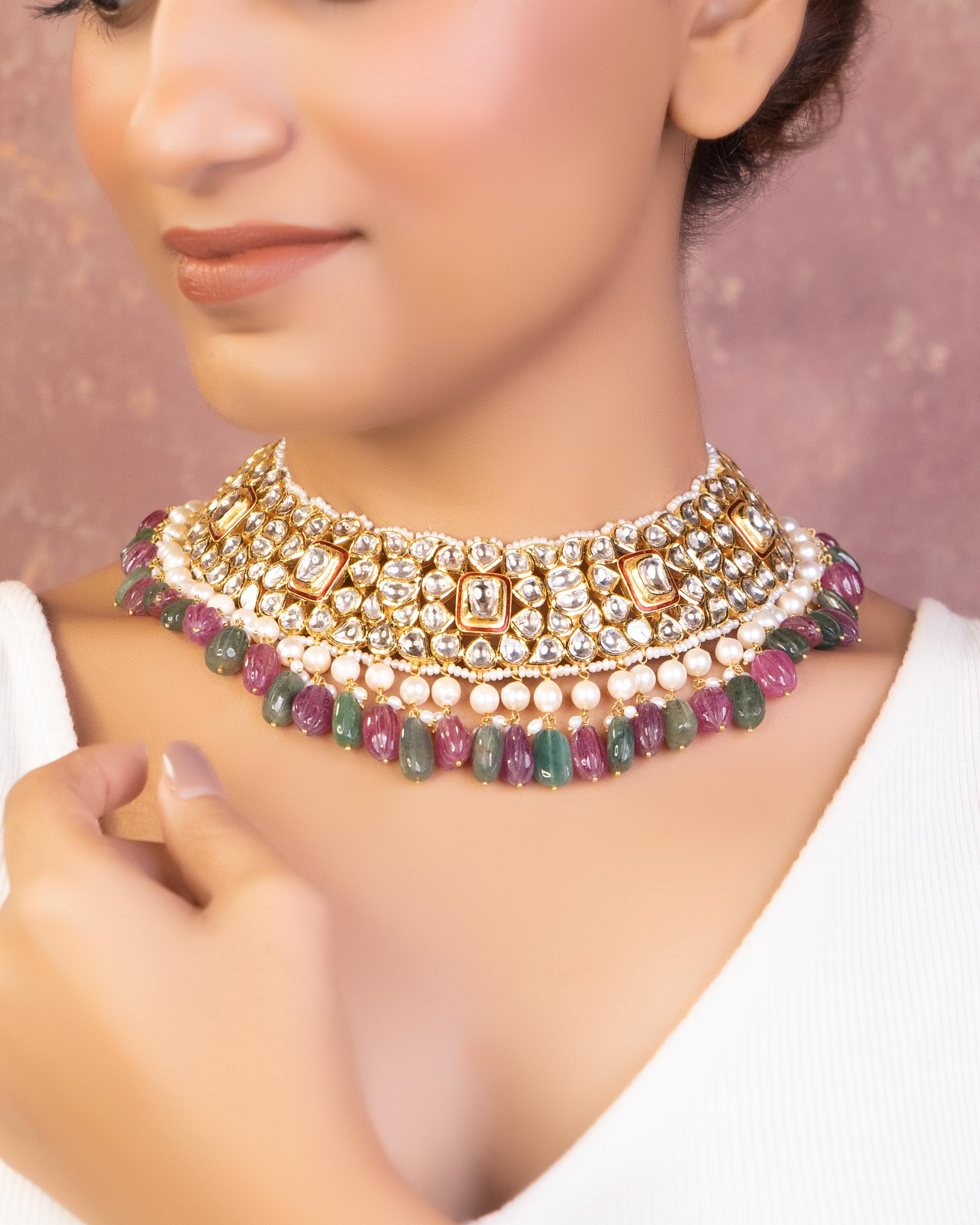 Madhiya Jadau Polki Necklace