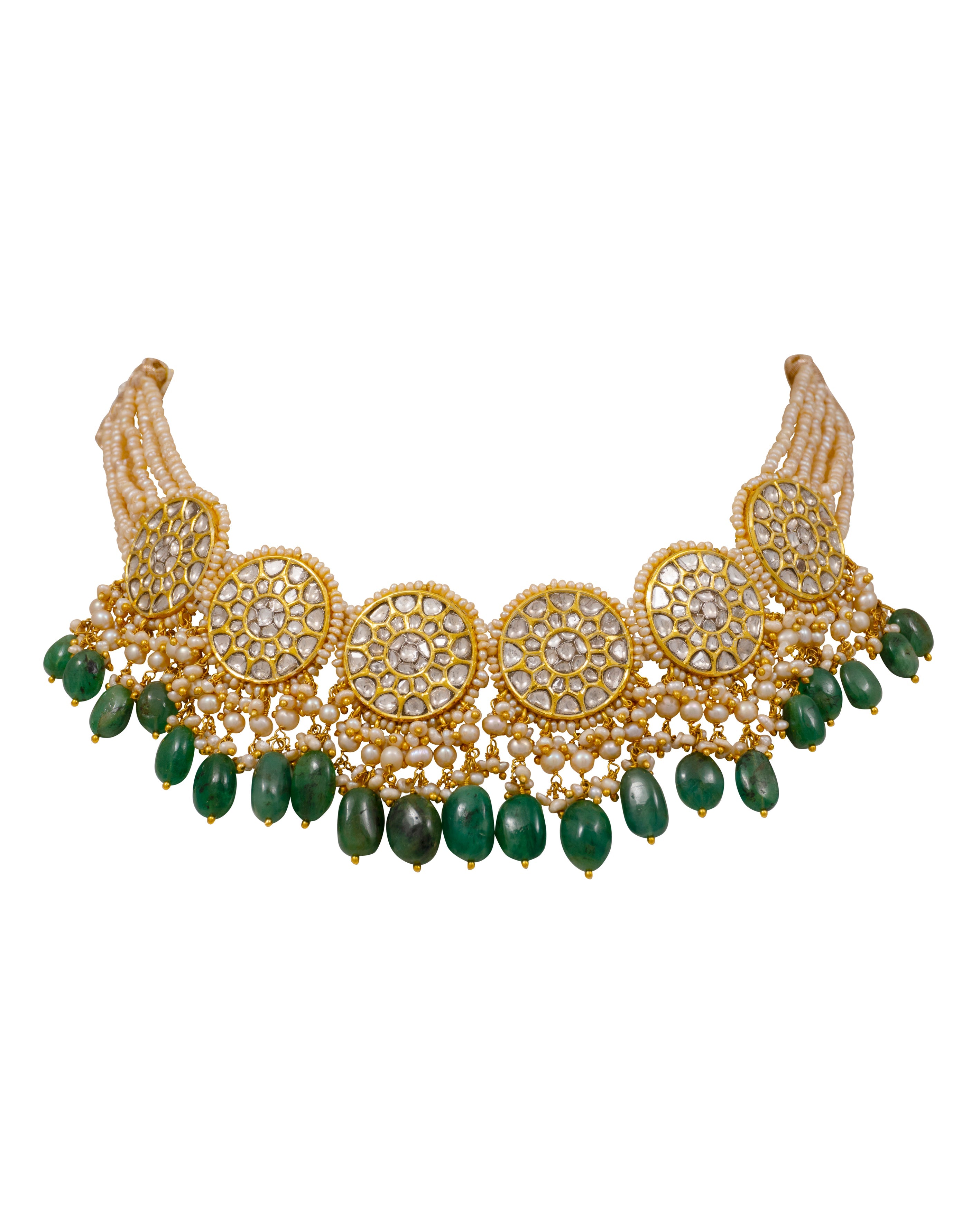 Sidhi Choker and Aashvi Tops Polki Set