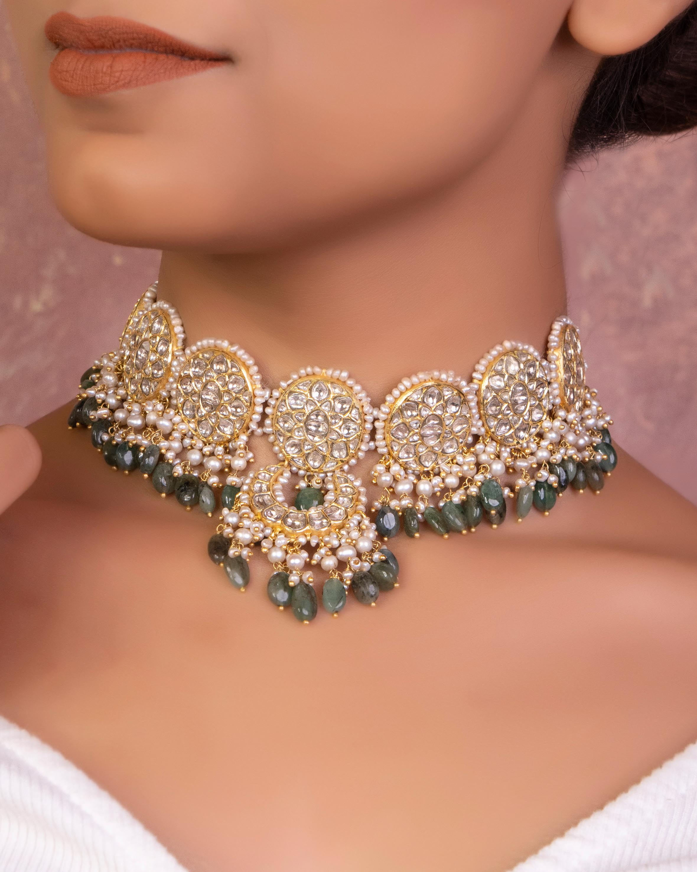 Diana Choker And Cloe Tops Polki Set