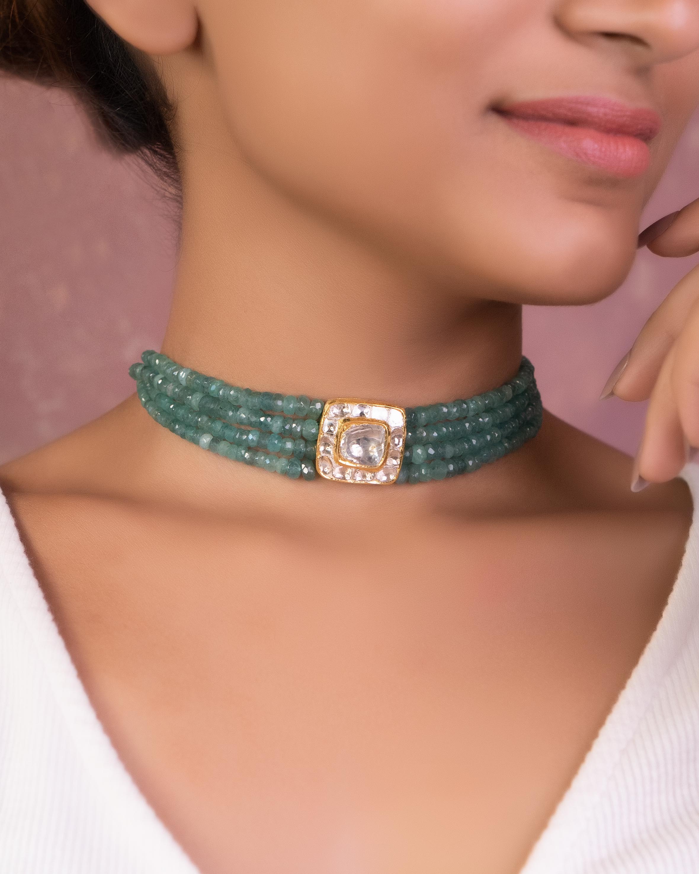 Poonam Polki Bead Choker