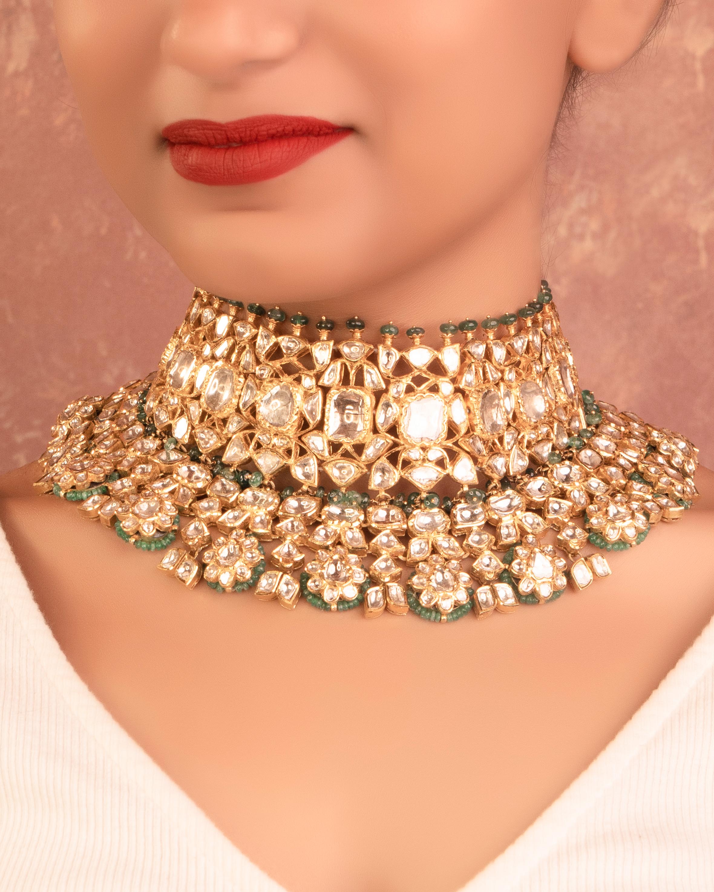 Hazel Jadau Polki Choker