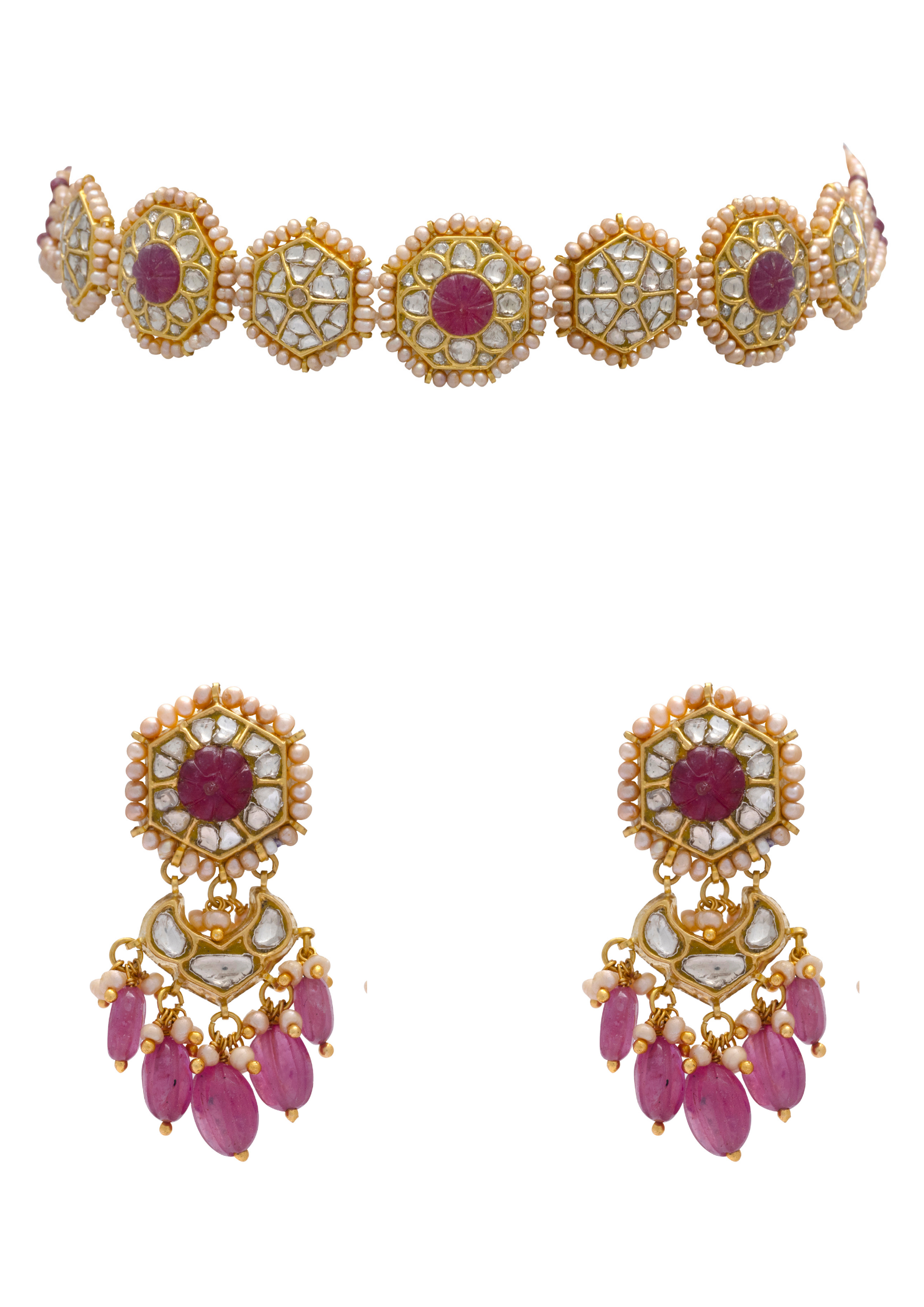 Jasmin Choker and Mulail Chandbalis Polki Set