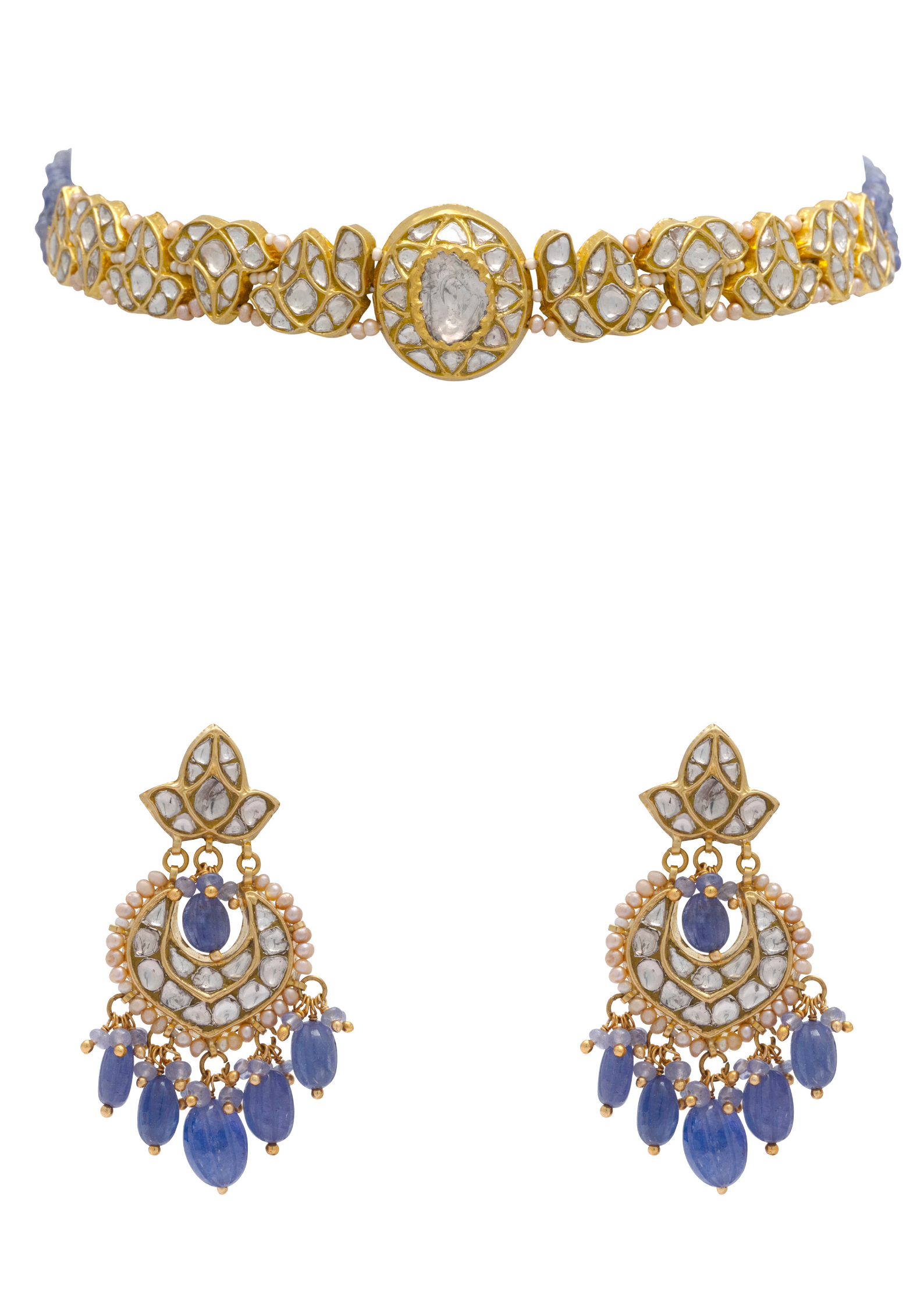 Tahera Choker and Vernice Chandbalis Polki Set