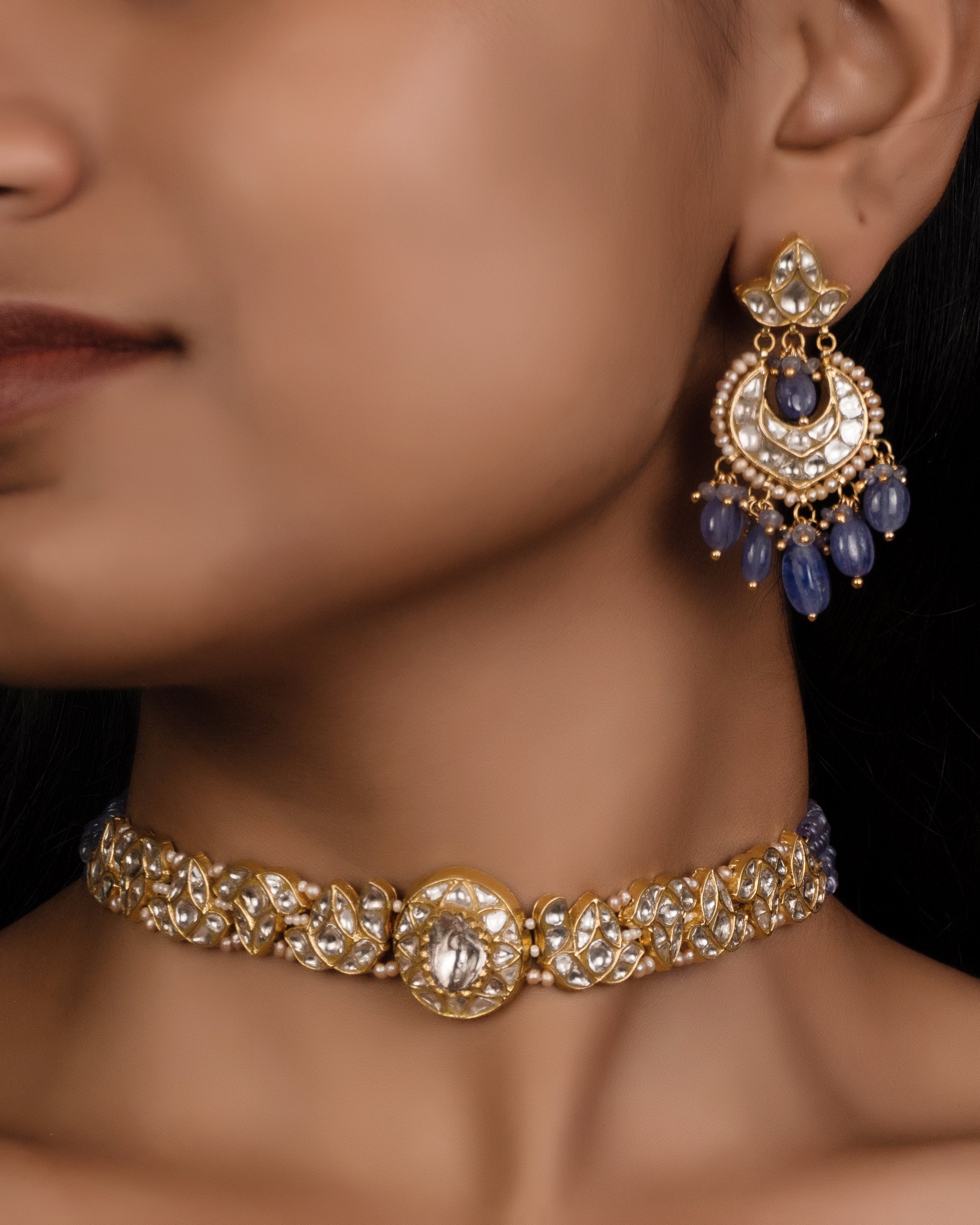 Tahera Choker and Vernice Chandbalis Polki Set