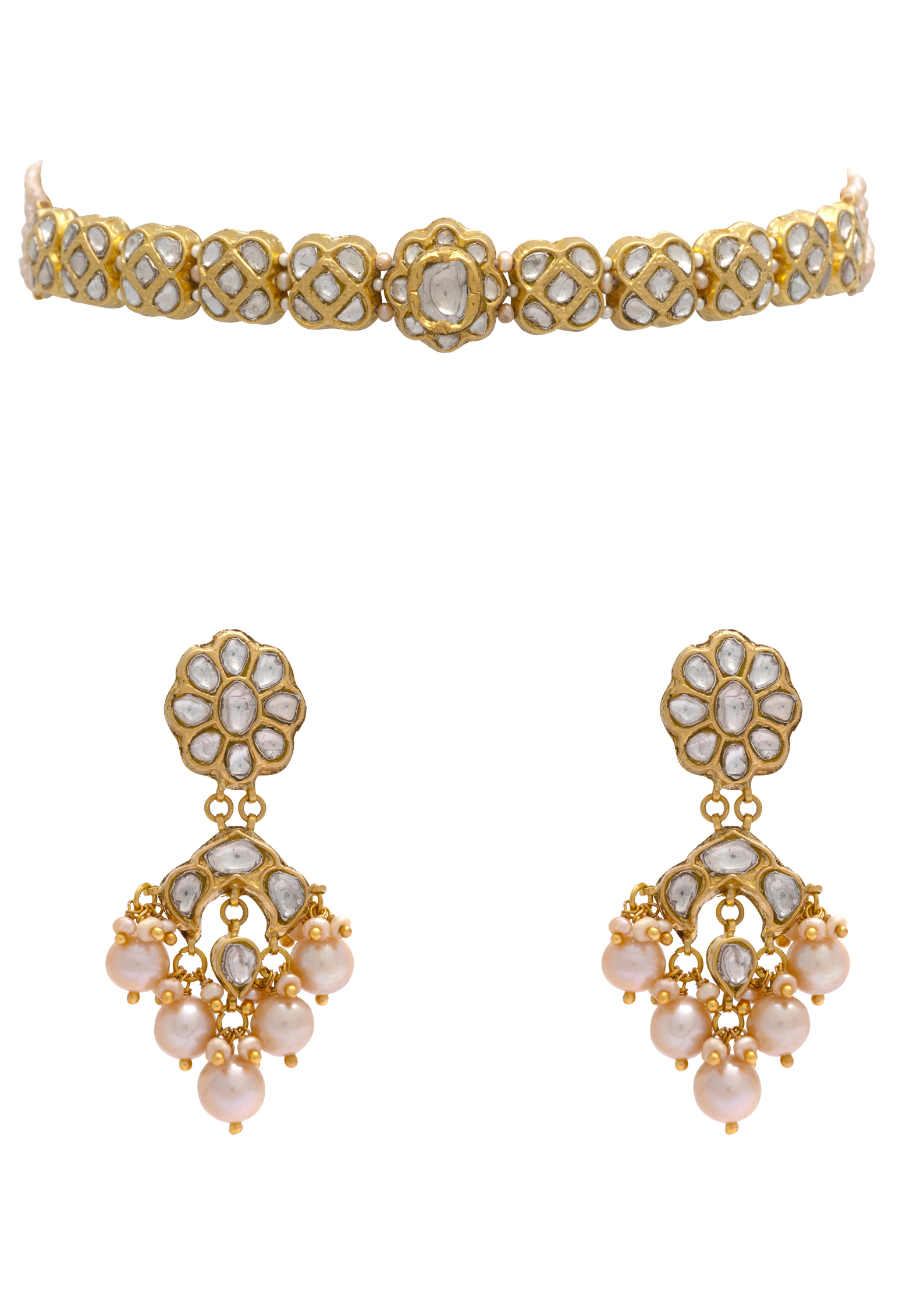 Arshiya Choker and Ghaziyah Chandbalis Polki Set