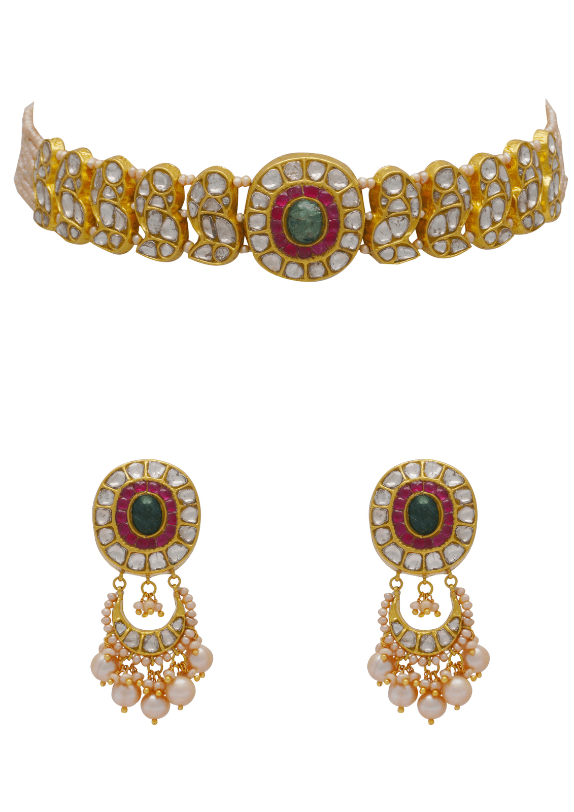 Dhiman Choker and Kait Chandbalis Polki Set