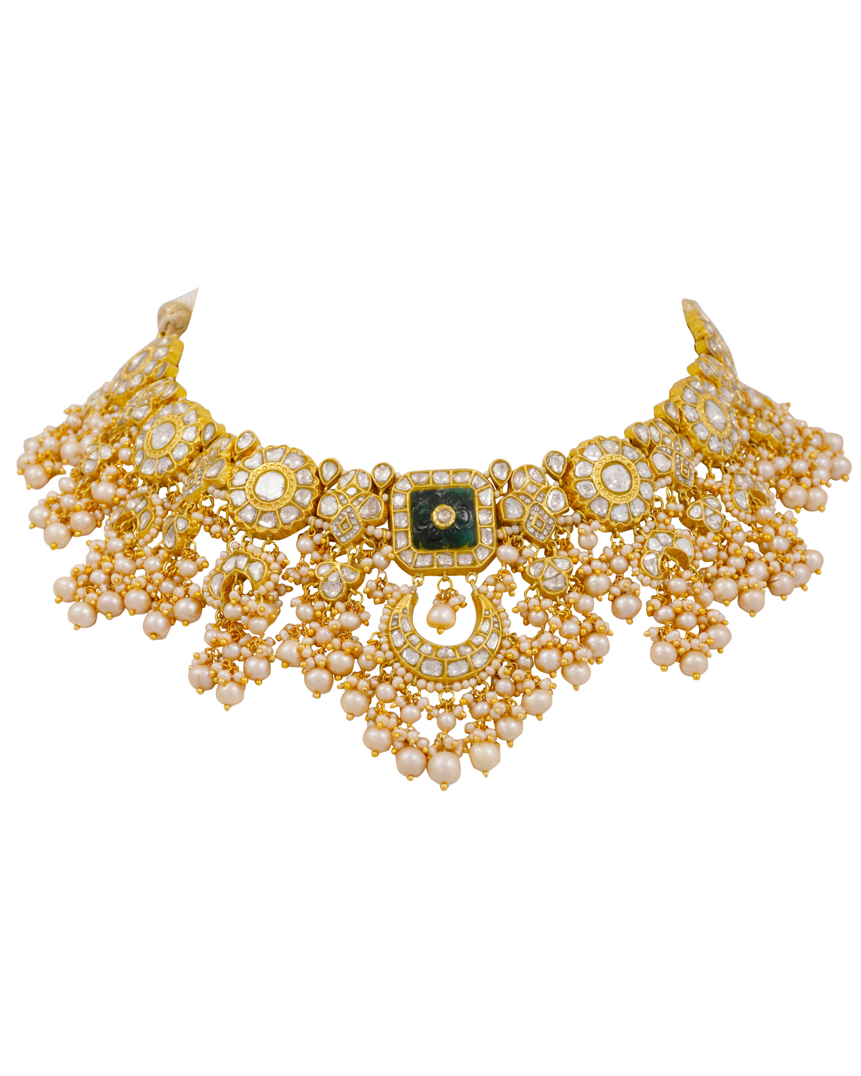 Vatsala Necklace and Ashita Chandbalis Polki Set