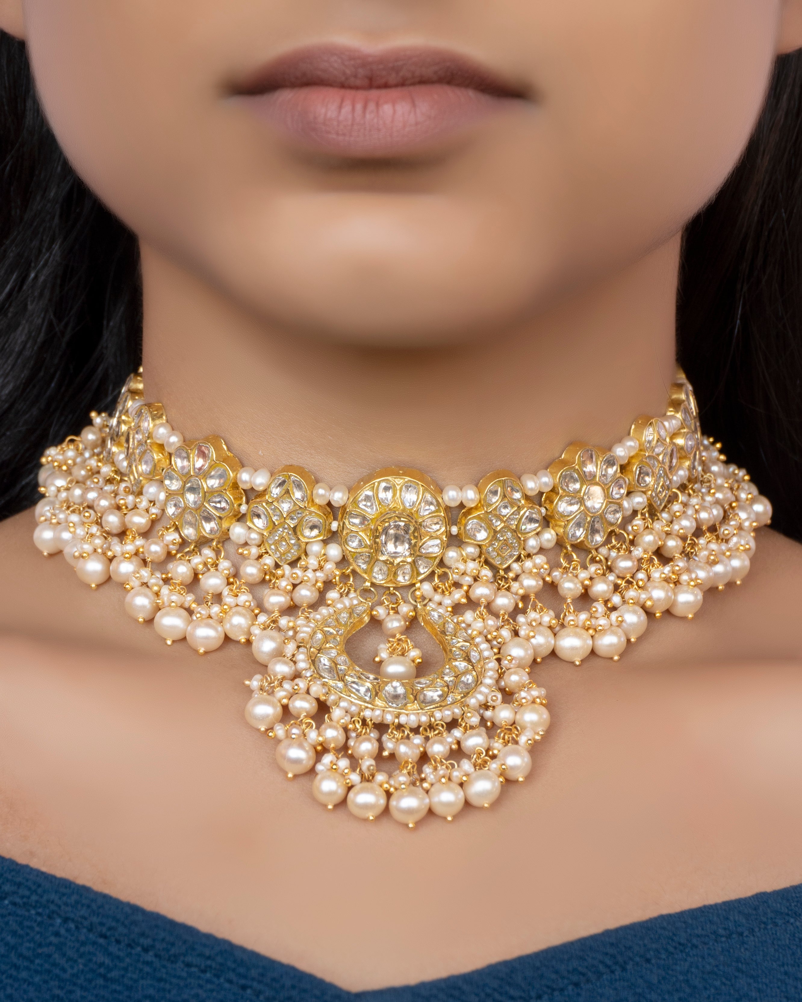 Sagun Choker and Prachi Chandbalis Polki Set