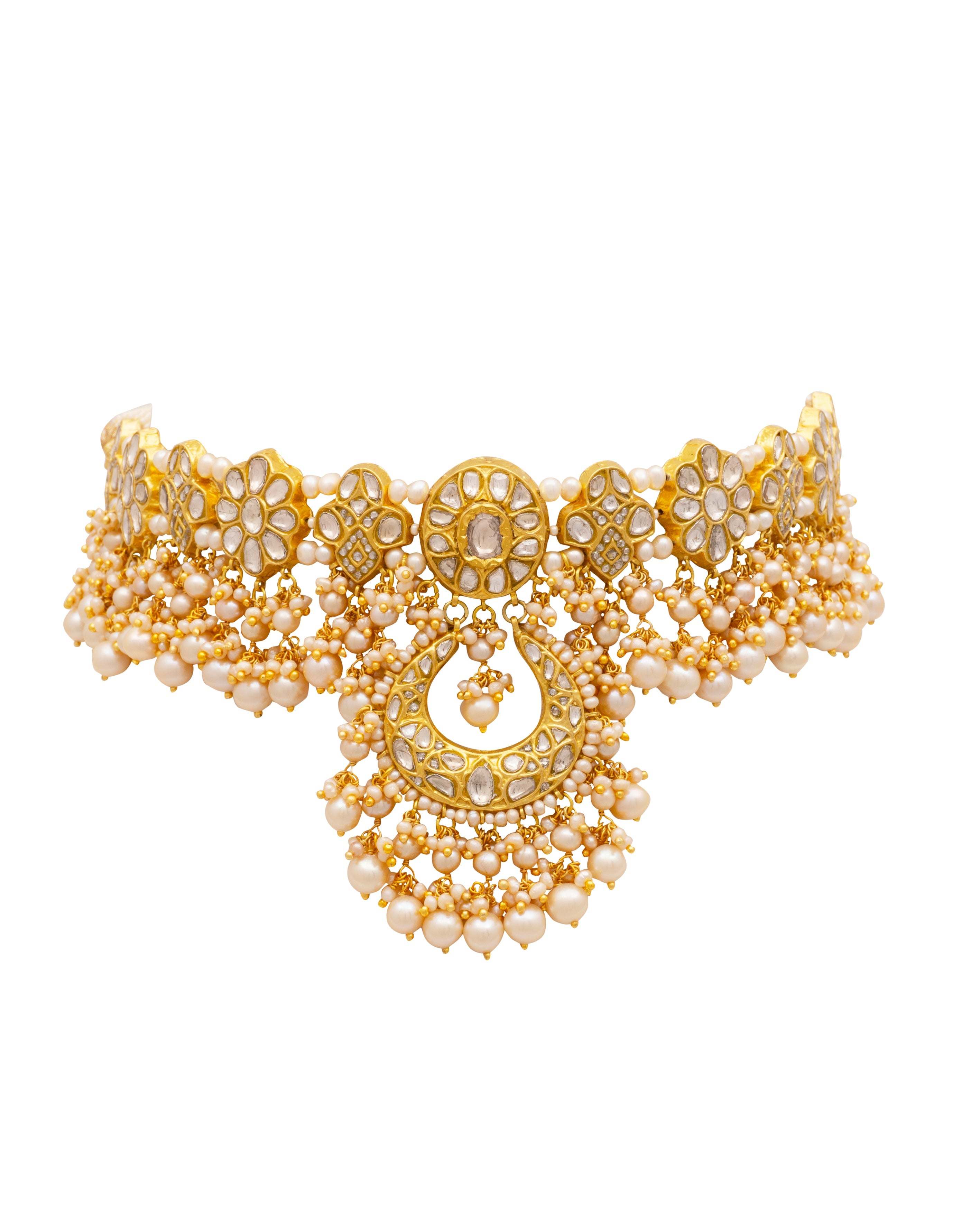 Sagun Choker and Prachi Chandbalis Polki Set