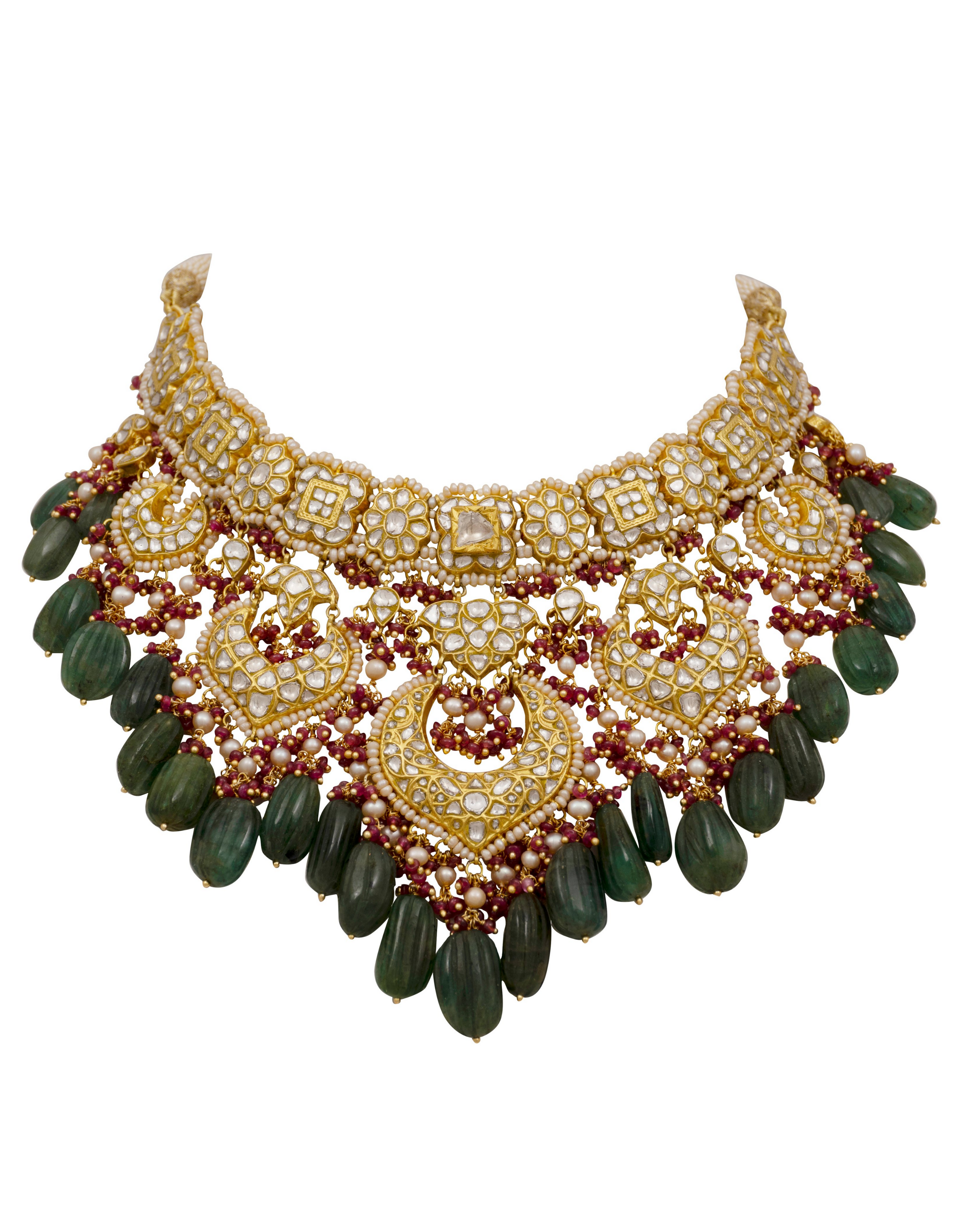Neeliya Necklace and Kashish Chandbalis Polki Set