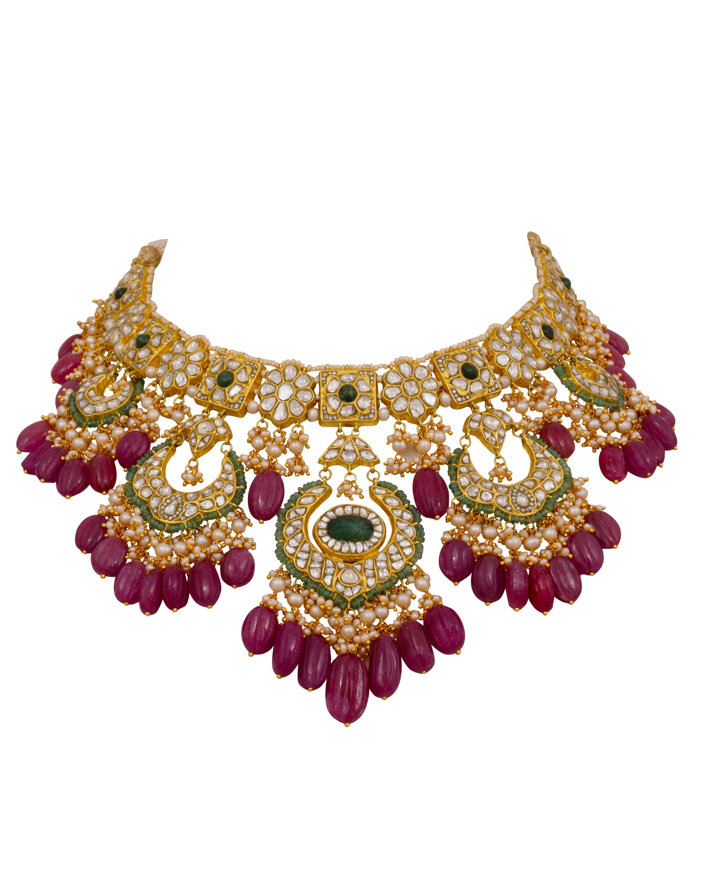 Simpi Necklace and Deeya Chandbalis Polki Set