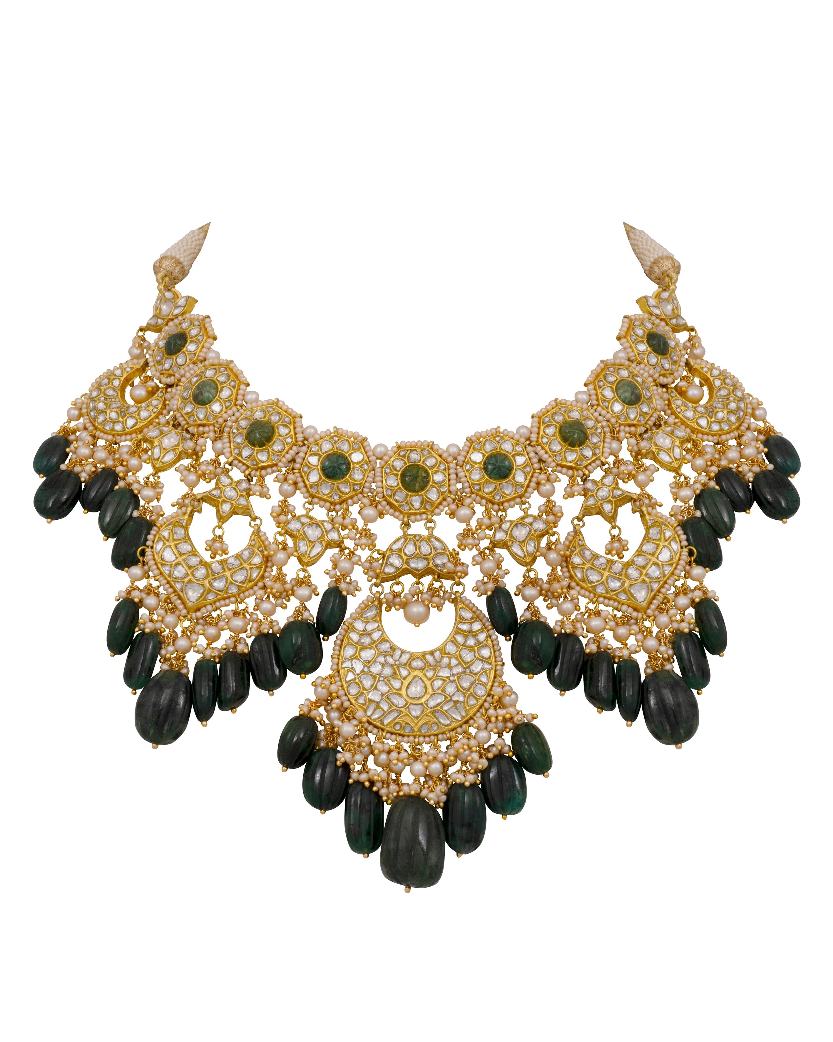 Piyu Necklace and Raafi Chandbalis Polki Set