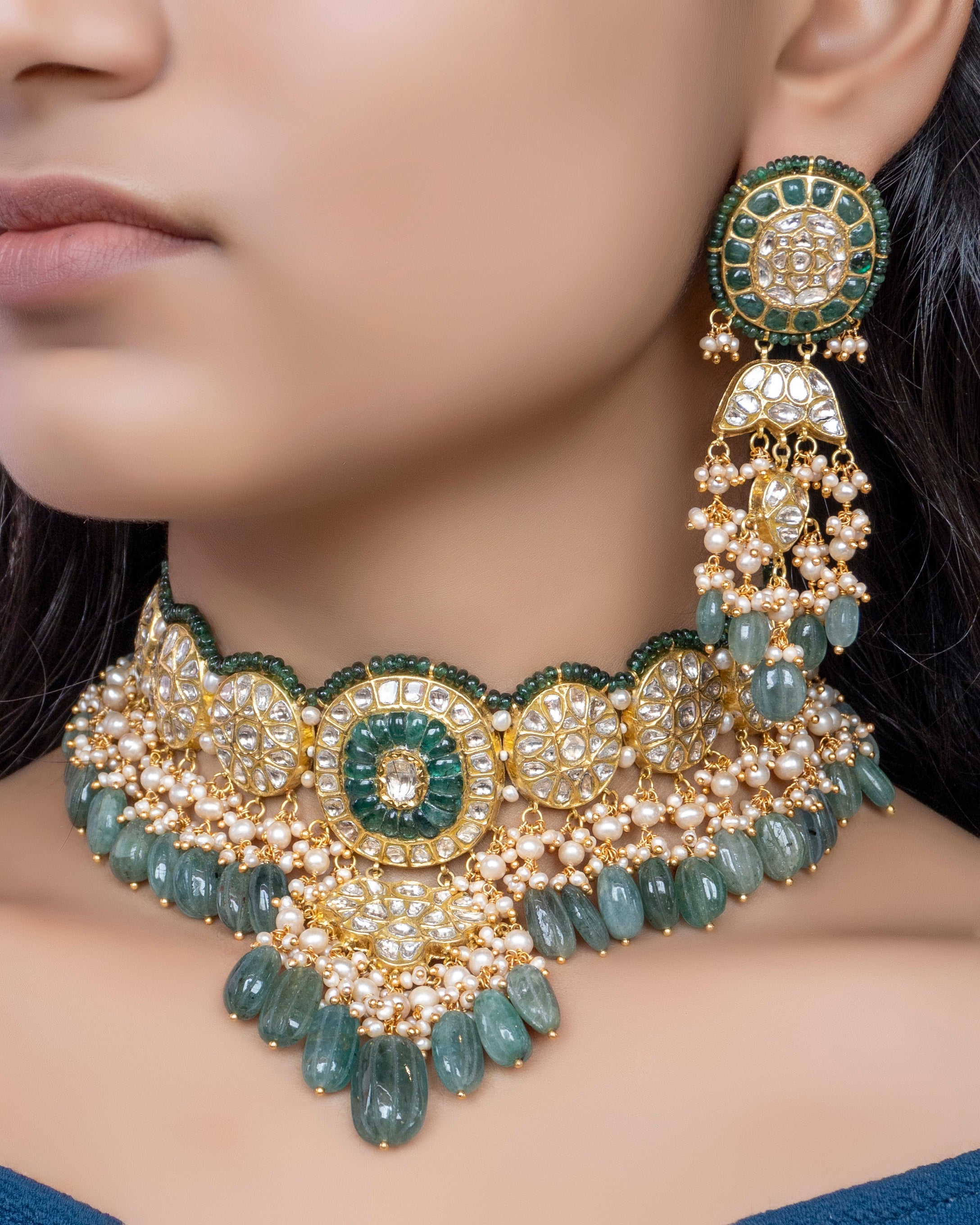 Riya Choker and Sufi Earrings Polki Set