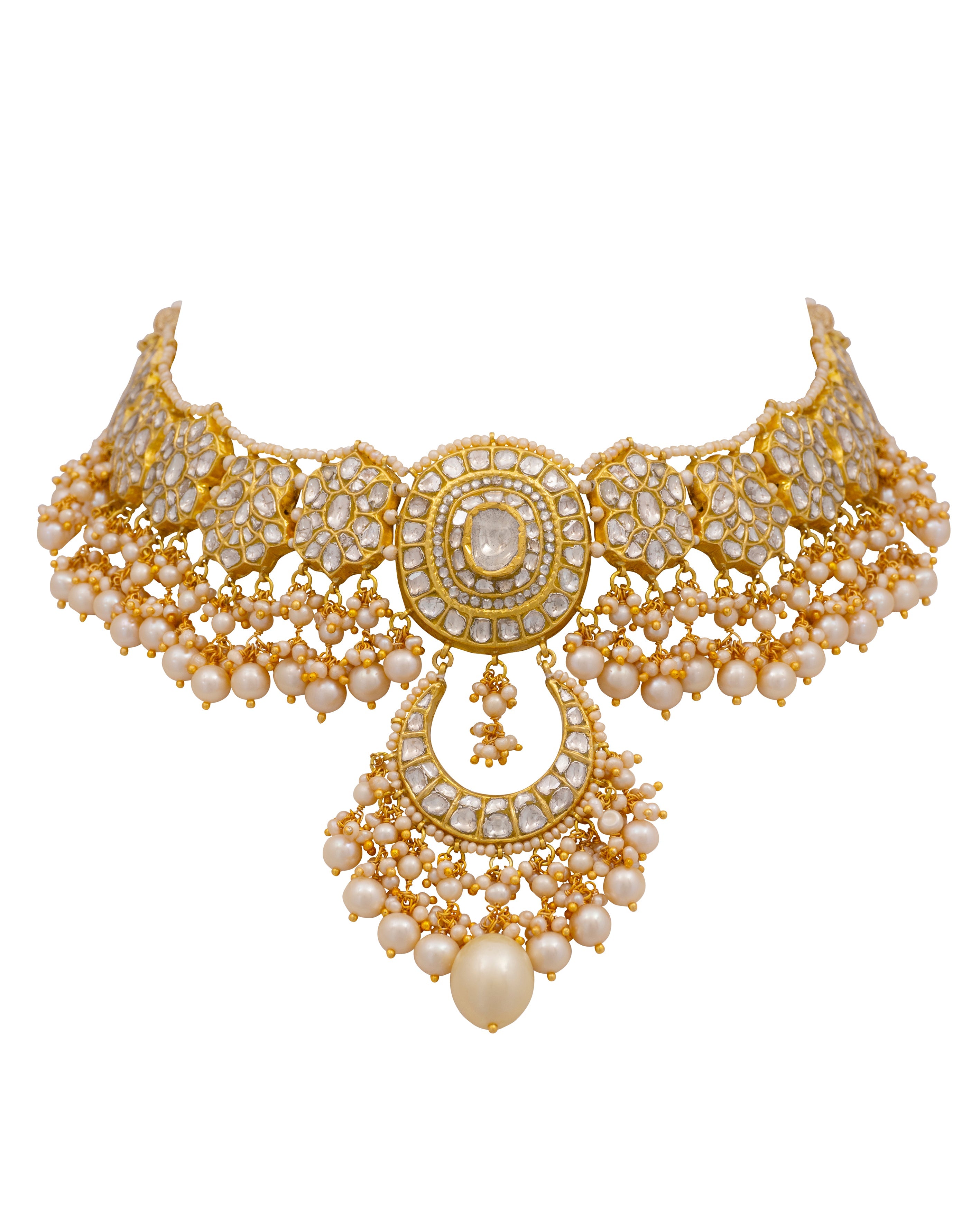 Fasana Necklace and Norina Chandbalis Polki Set