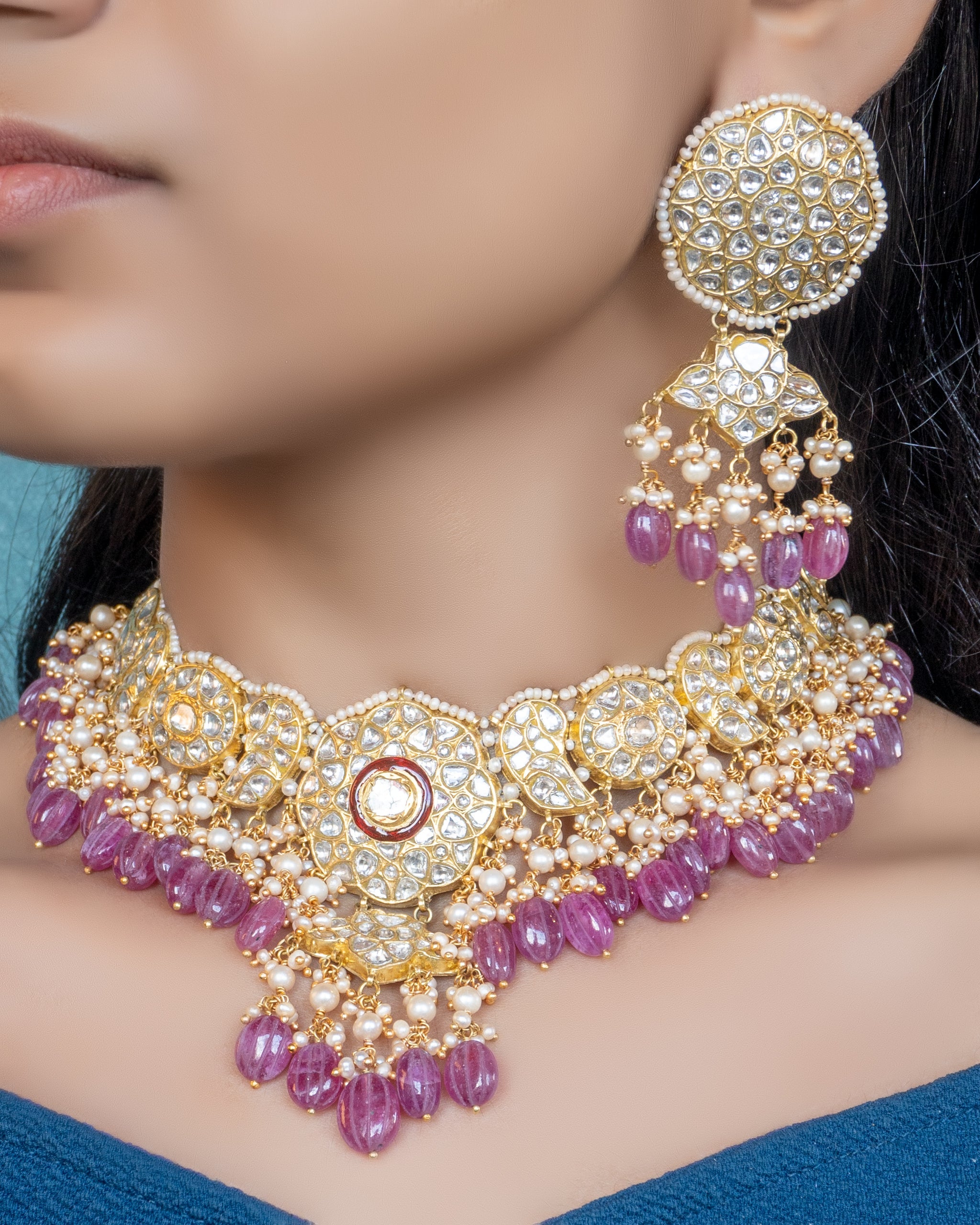 Kriti Polki Long Earrings