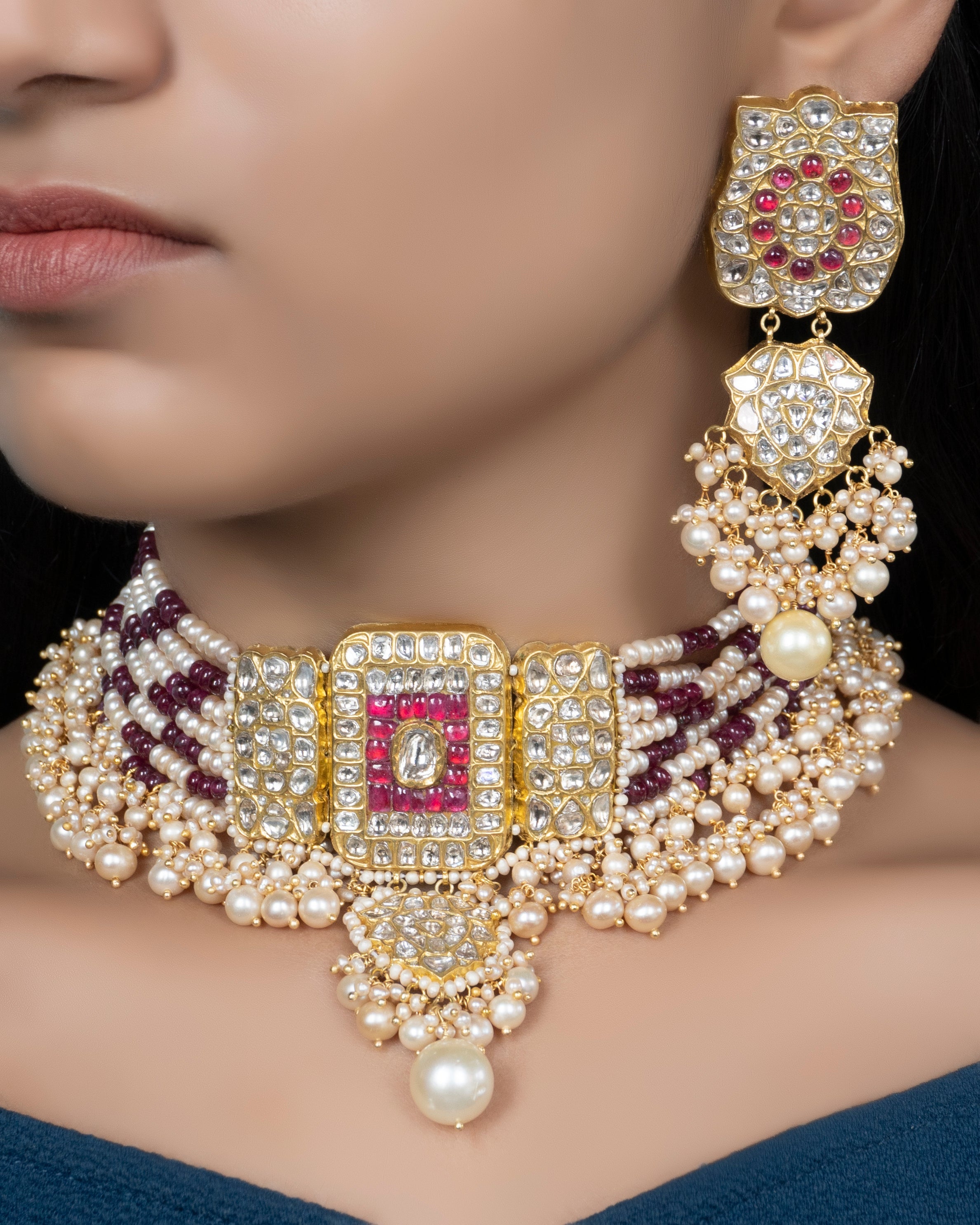 Shamin Polki Bead Choker