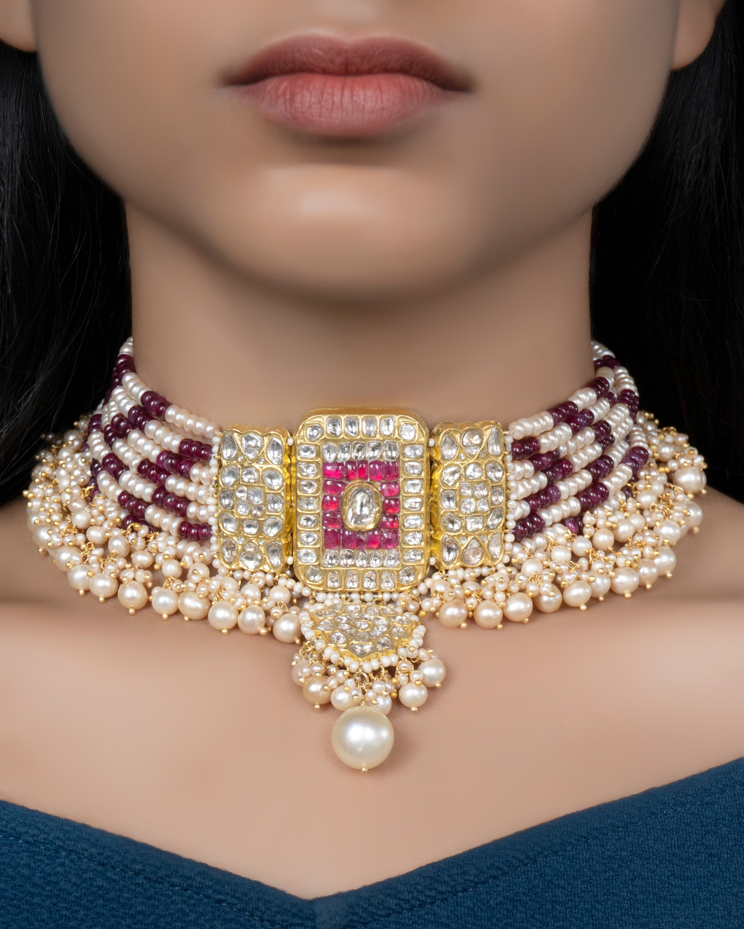 Shamin Polki Bead Choker