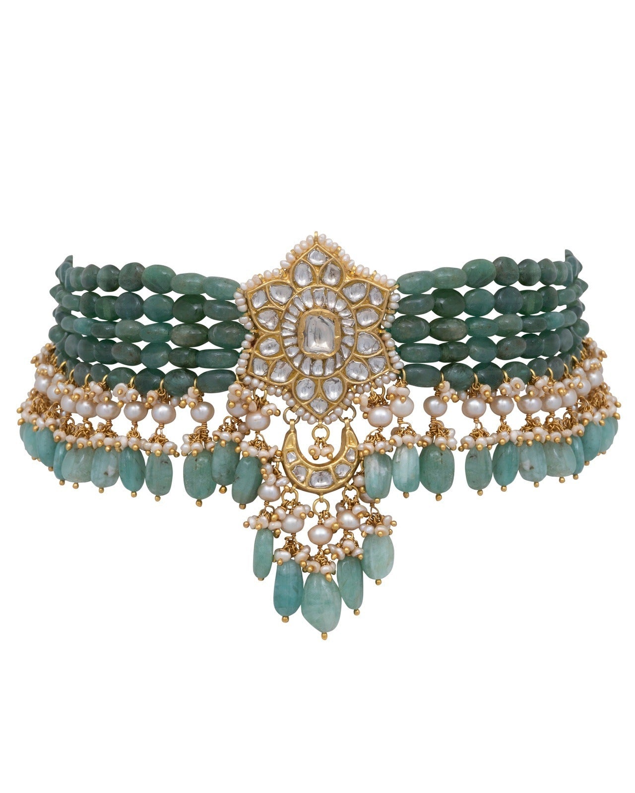 Doja Bead Choker and Irinel Tops Polki Set