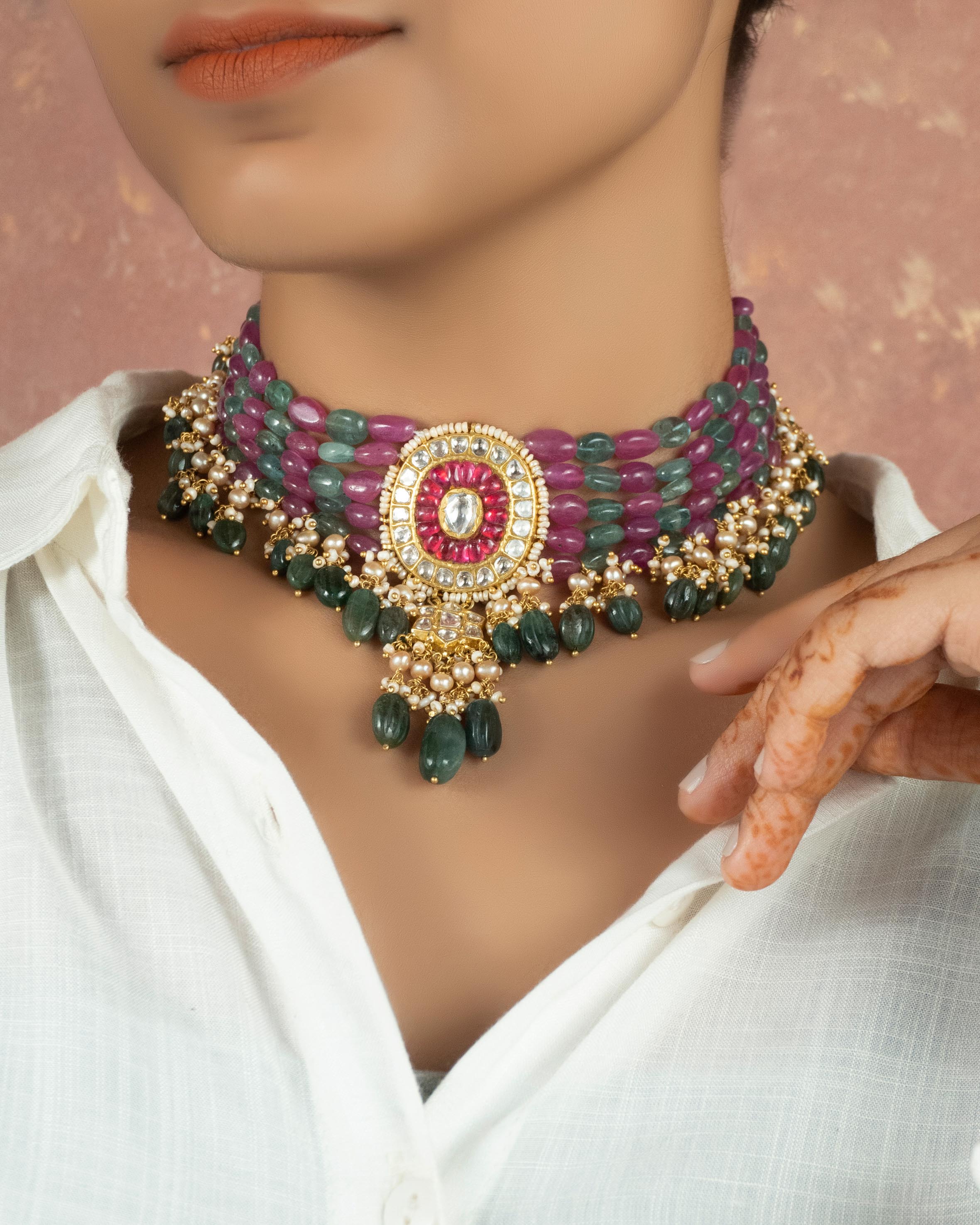 Jordyn Polki Bead Choker