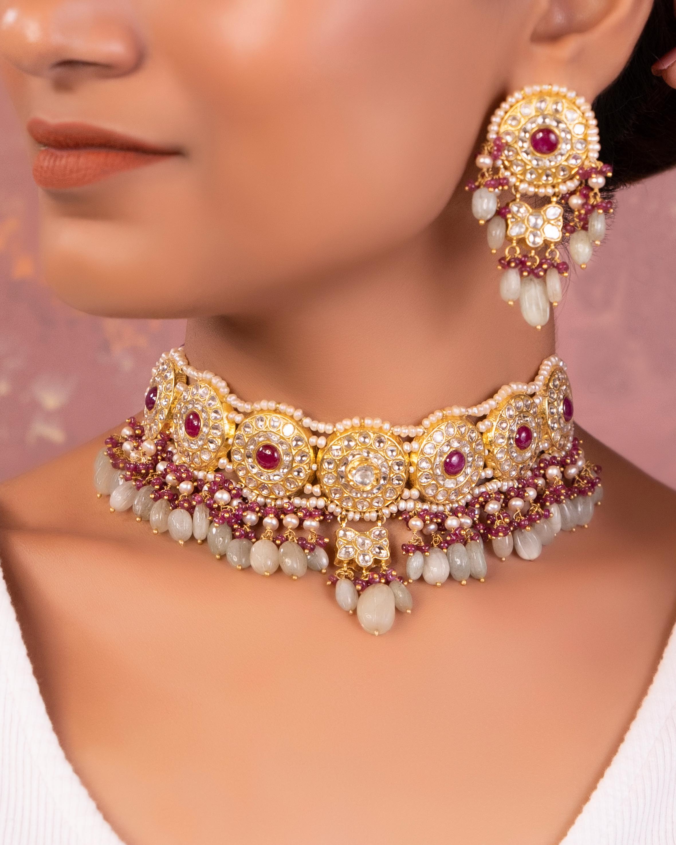 Kishori Polki Long Earrings