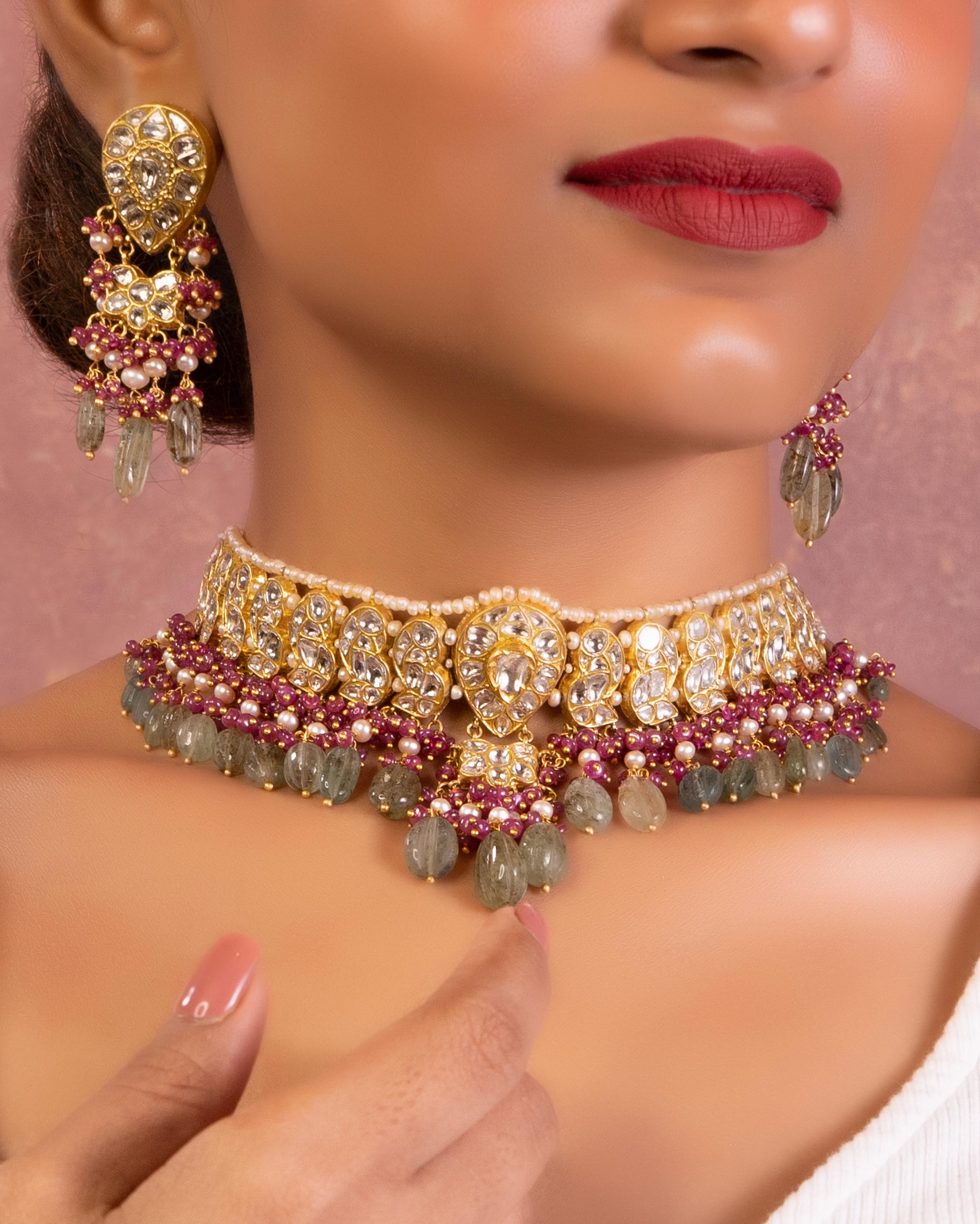 Manjika Polki Long Earings