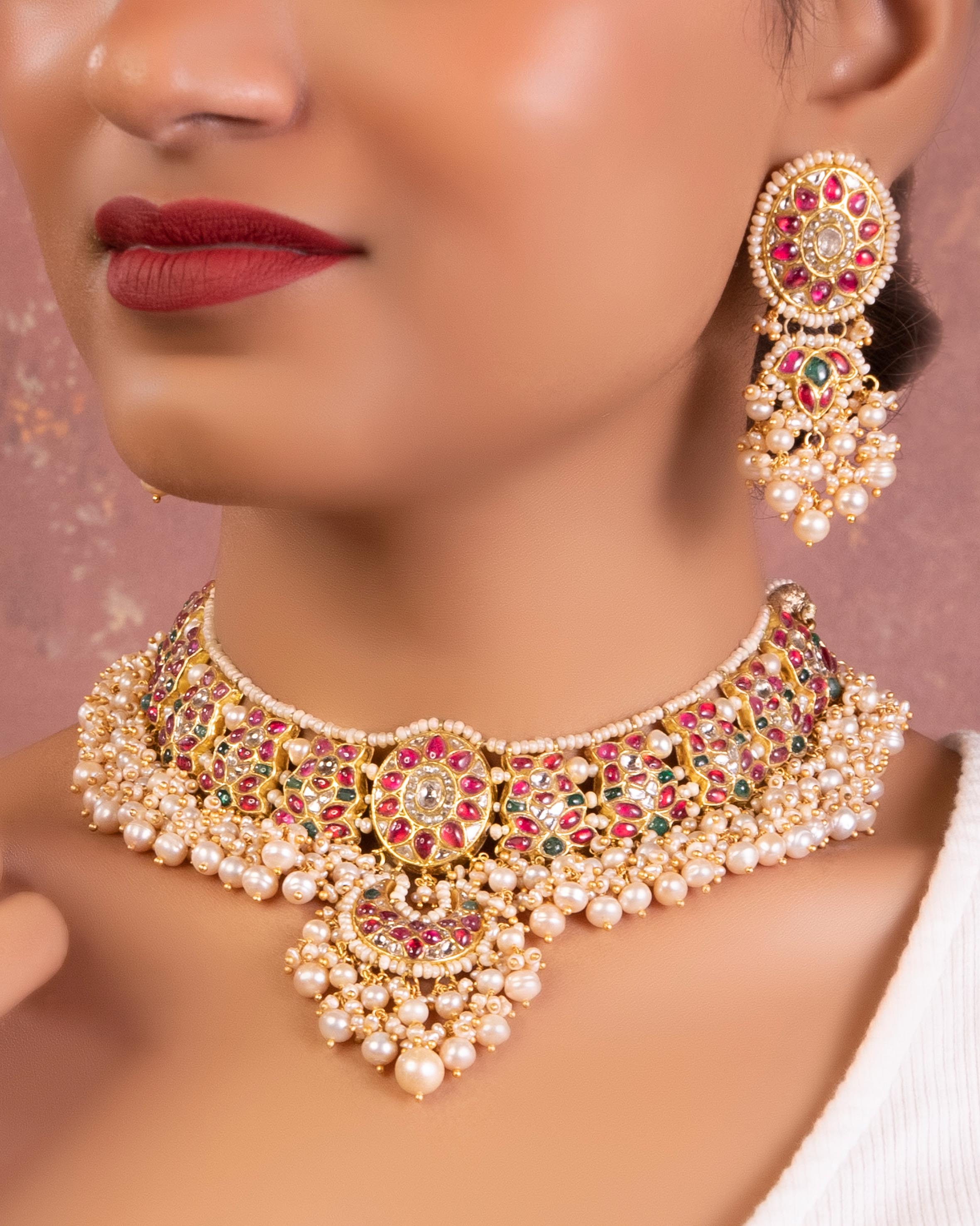 Mohana Polki Long Earrings