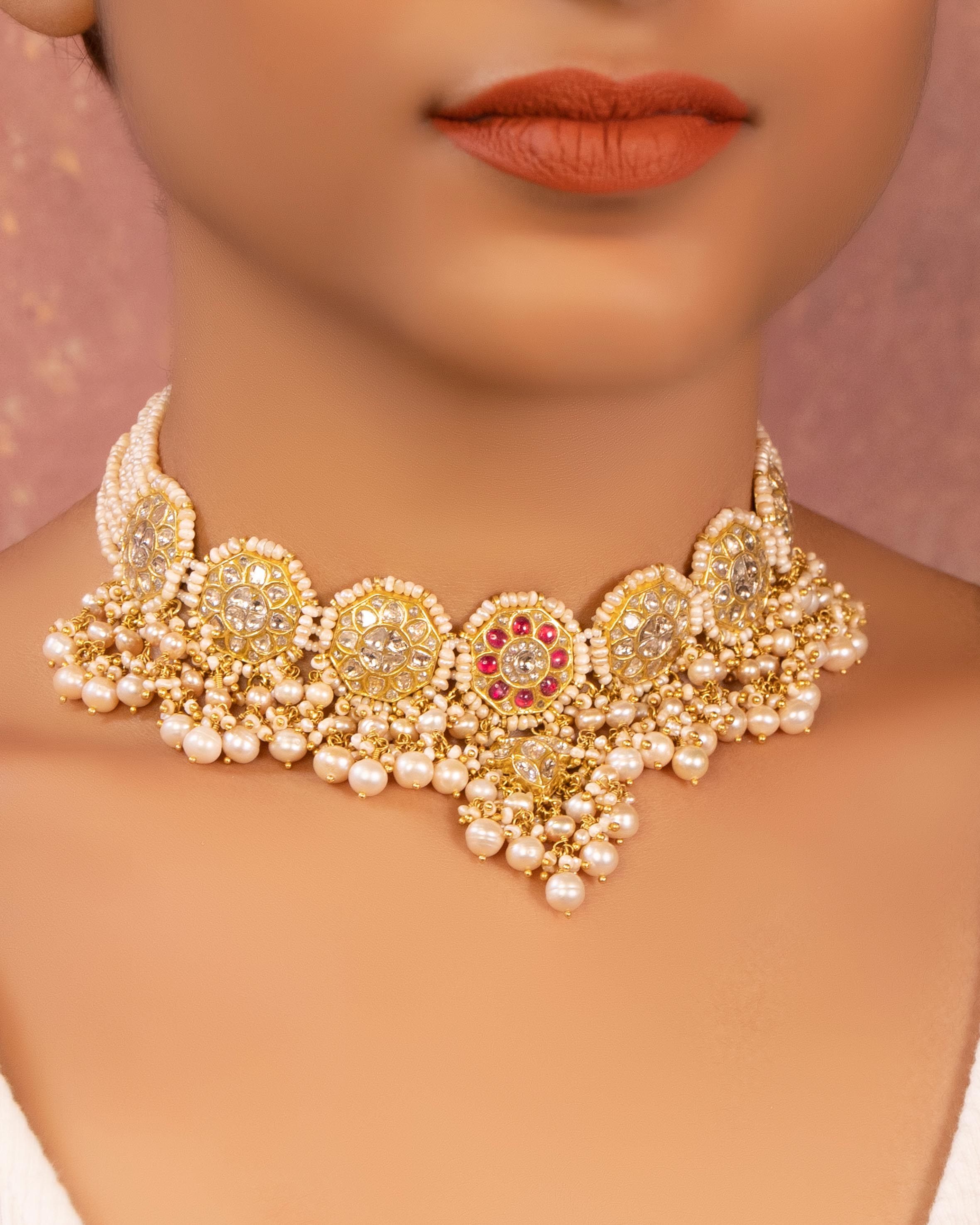 Shivani Choker And Kiana Tops Polki Set