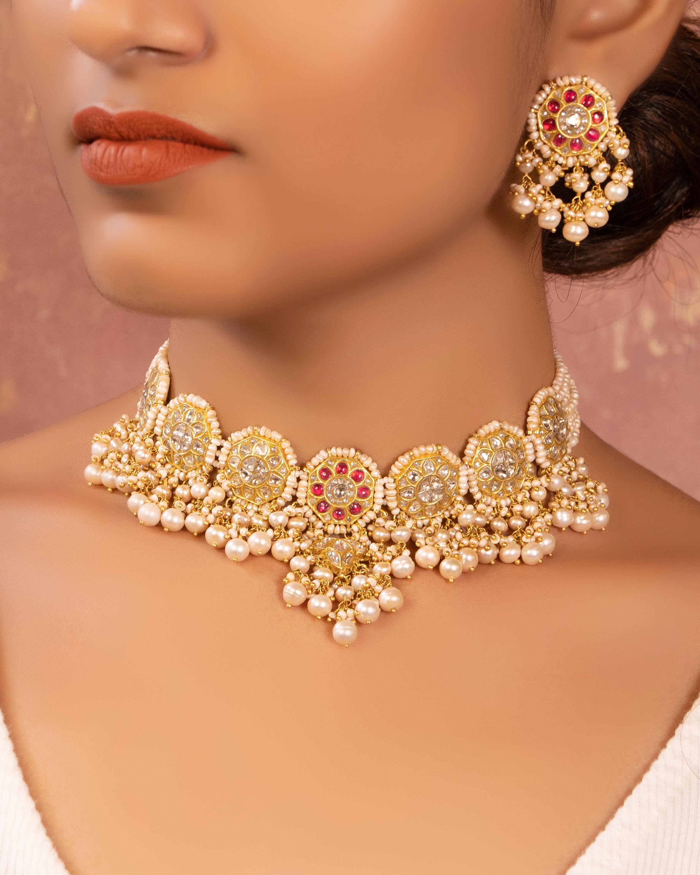 Shivani Choker And Kiana Tops Polki Set