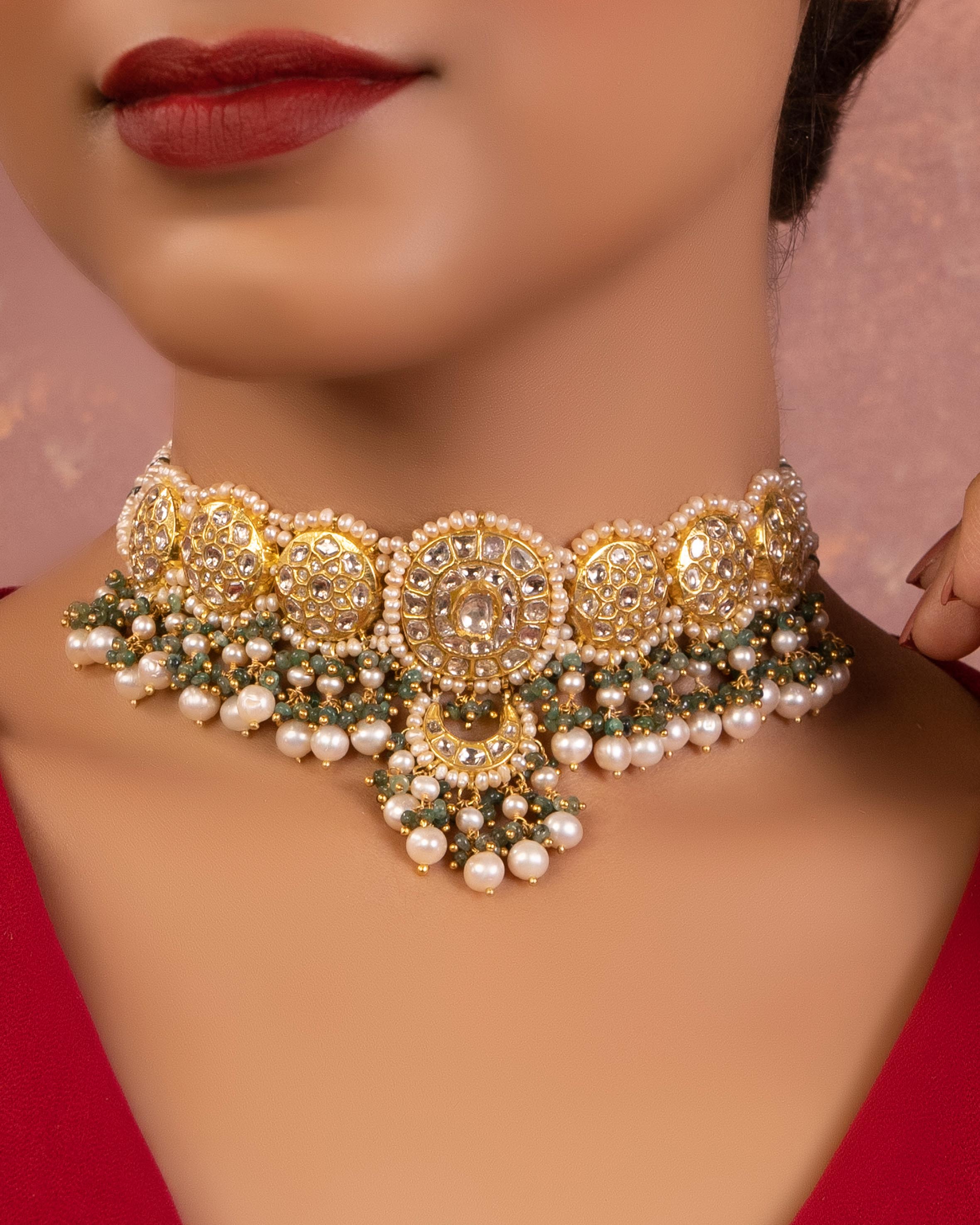 Fatima Choker And Avni Chandbalis Polki Set