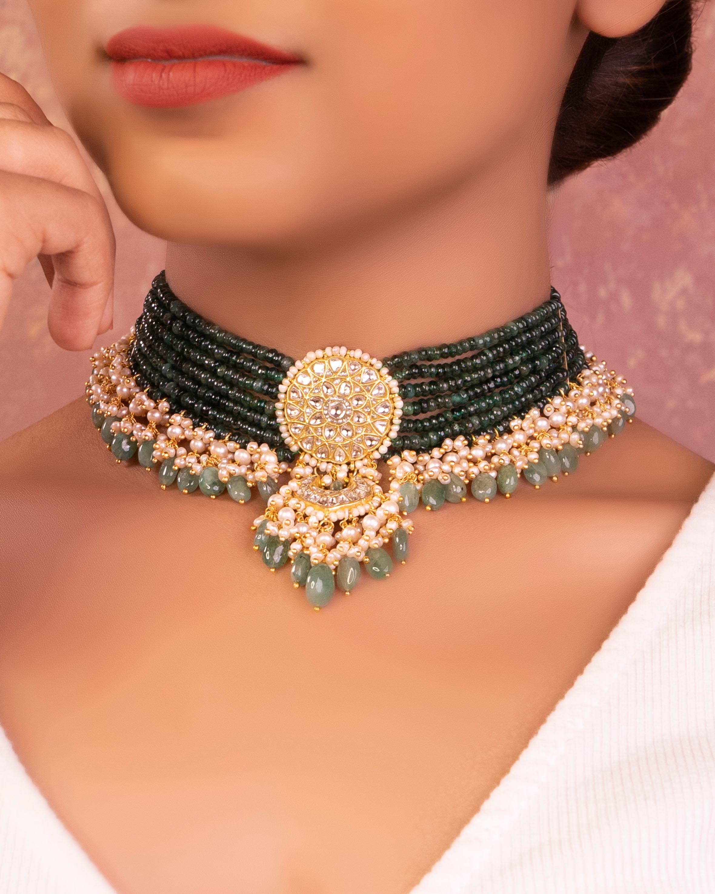 NO ORDERS - Malika Polki Bead Choker