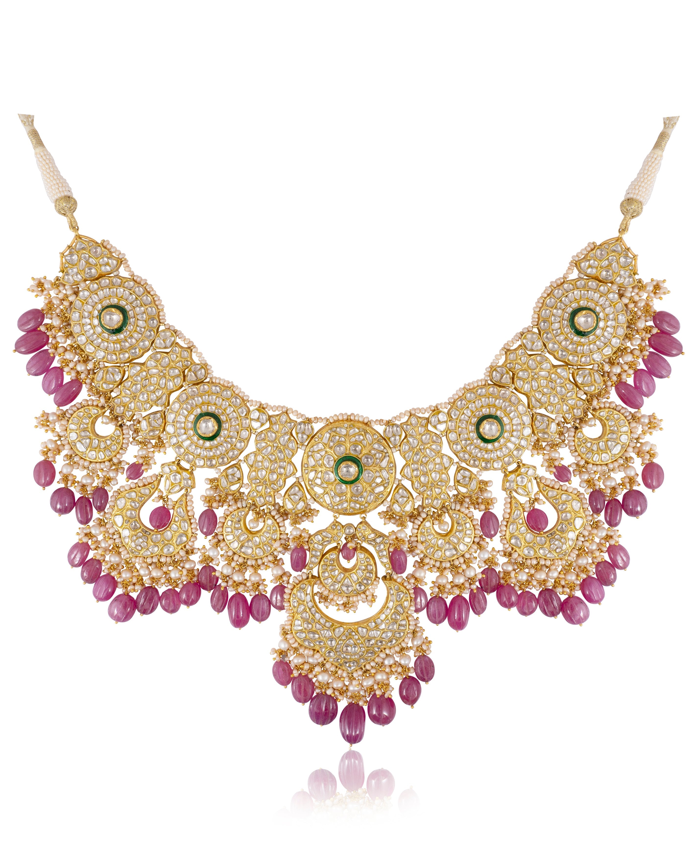 Srishti Necklace And Olisah Chandbalis Polki Set
