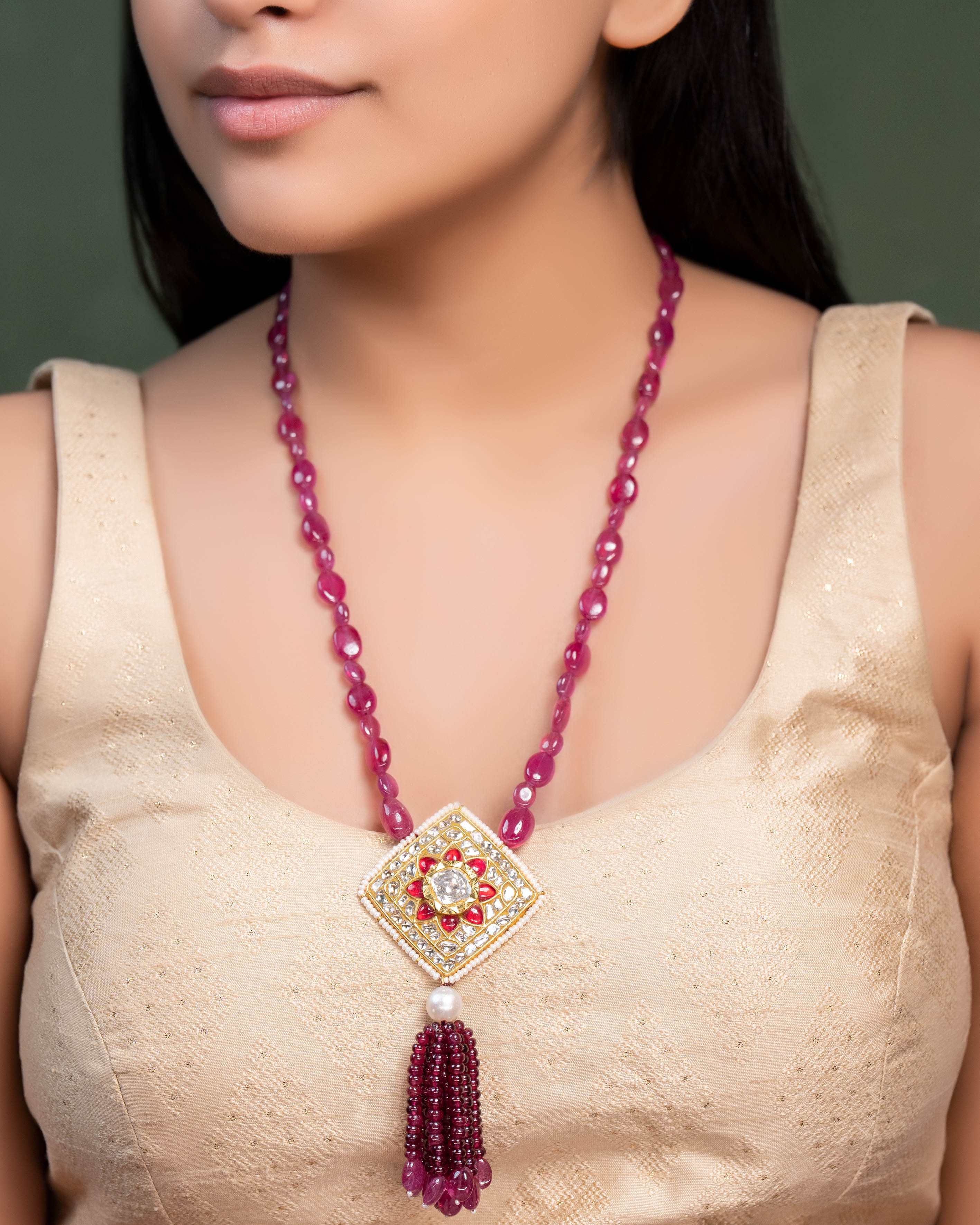 Ziva Polki Bead Choker - NO ORDERS