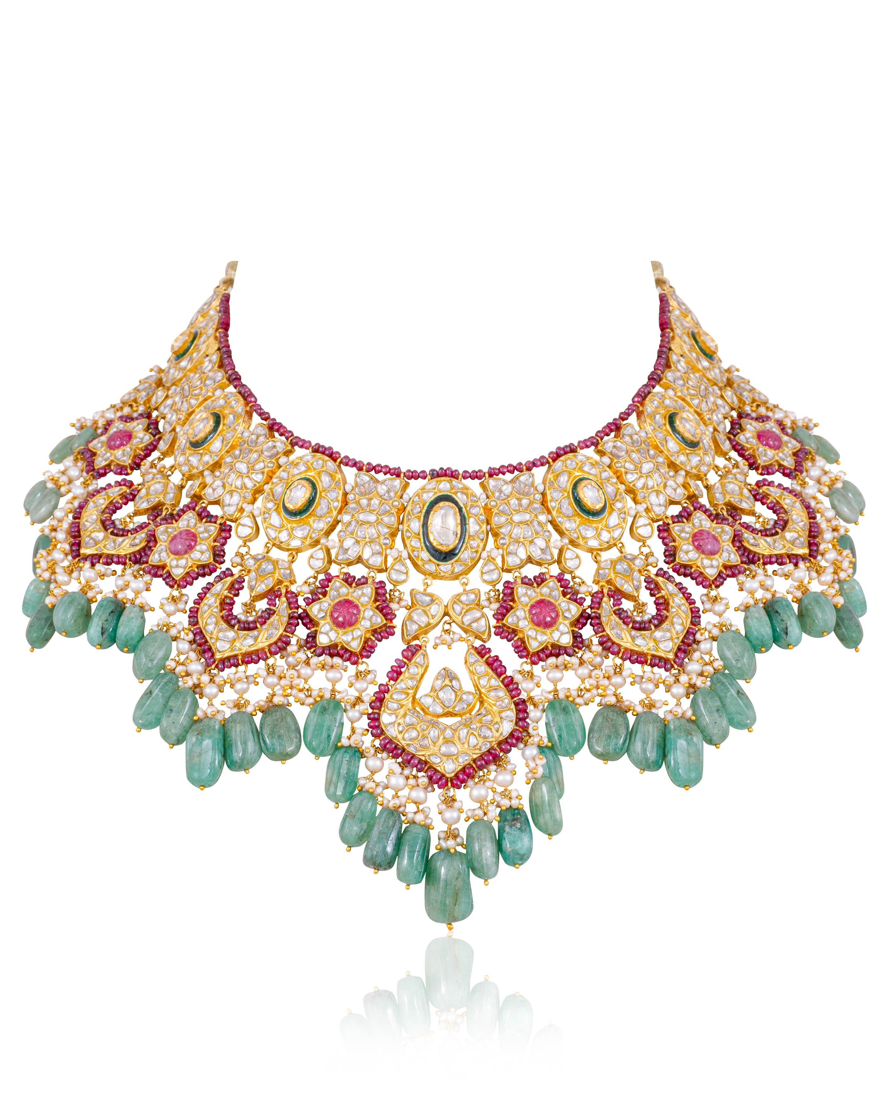 Niyati Necklace And Tejal Chandbalis Polki Set