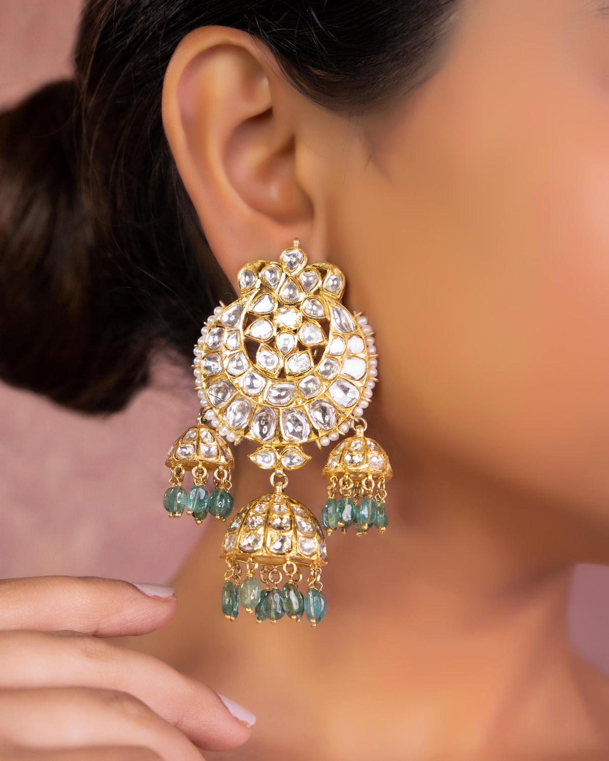 Kyla Polki Jhumkas