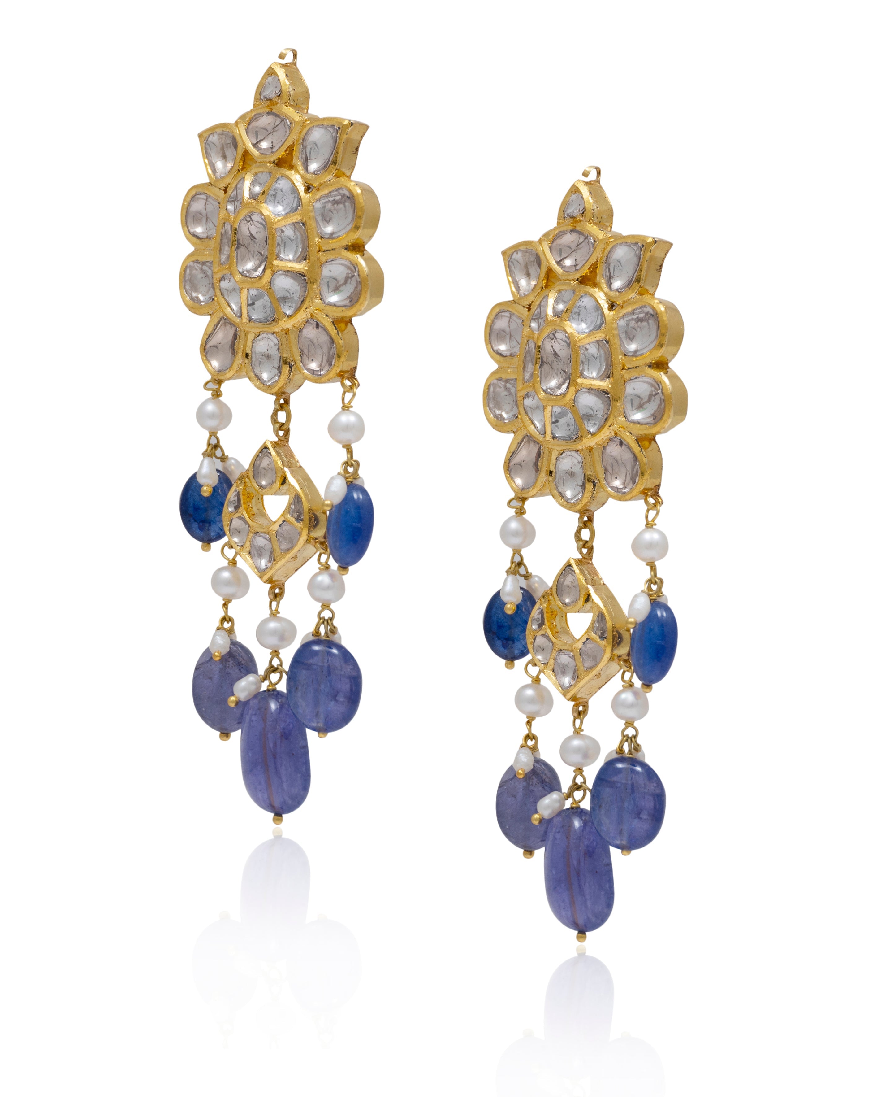 Nimish Jadau Polki Long Earrings