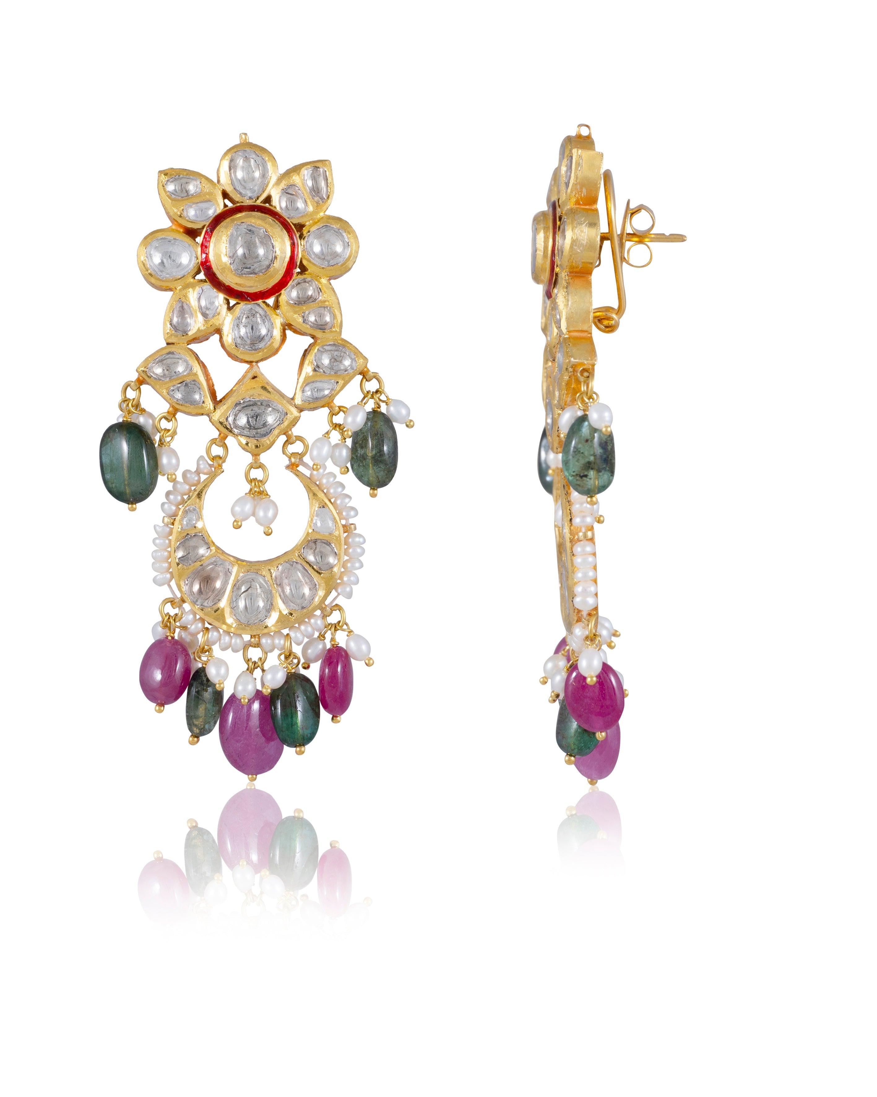 Tamana Jadau Polki Long Earrings