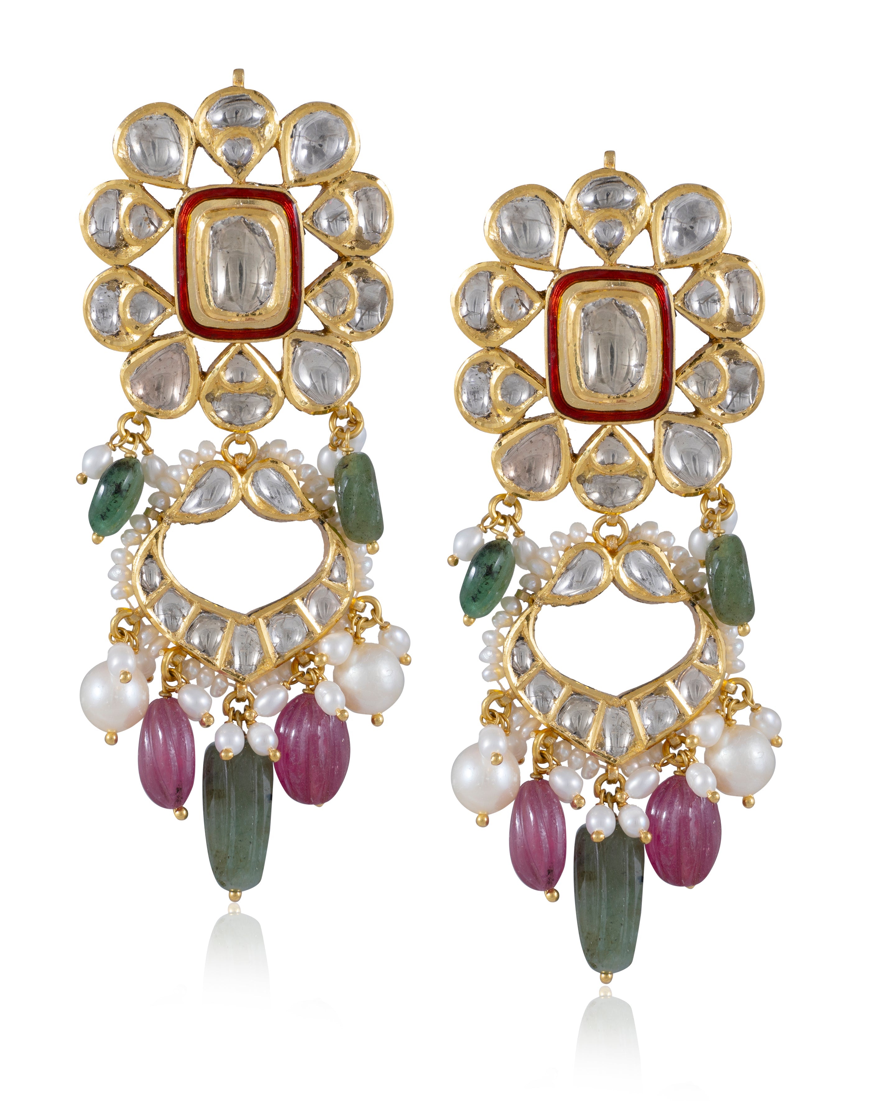 Krishta Jadau Polki Chandbalis