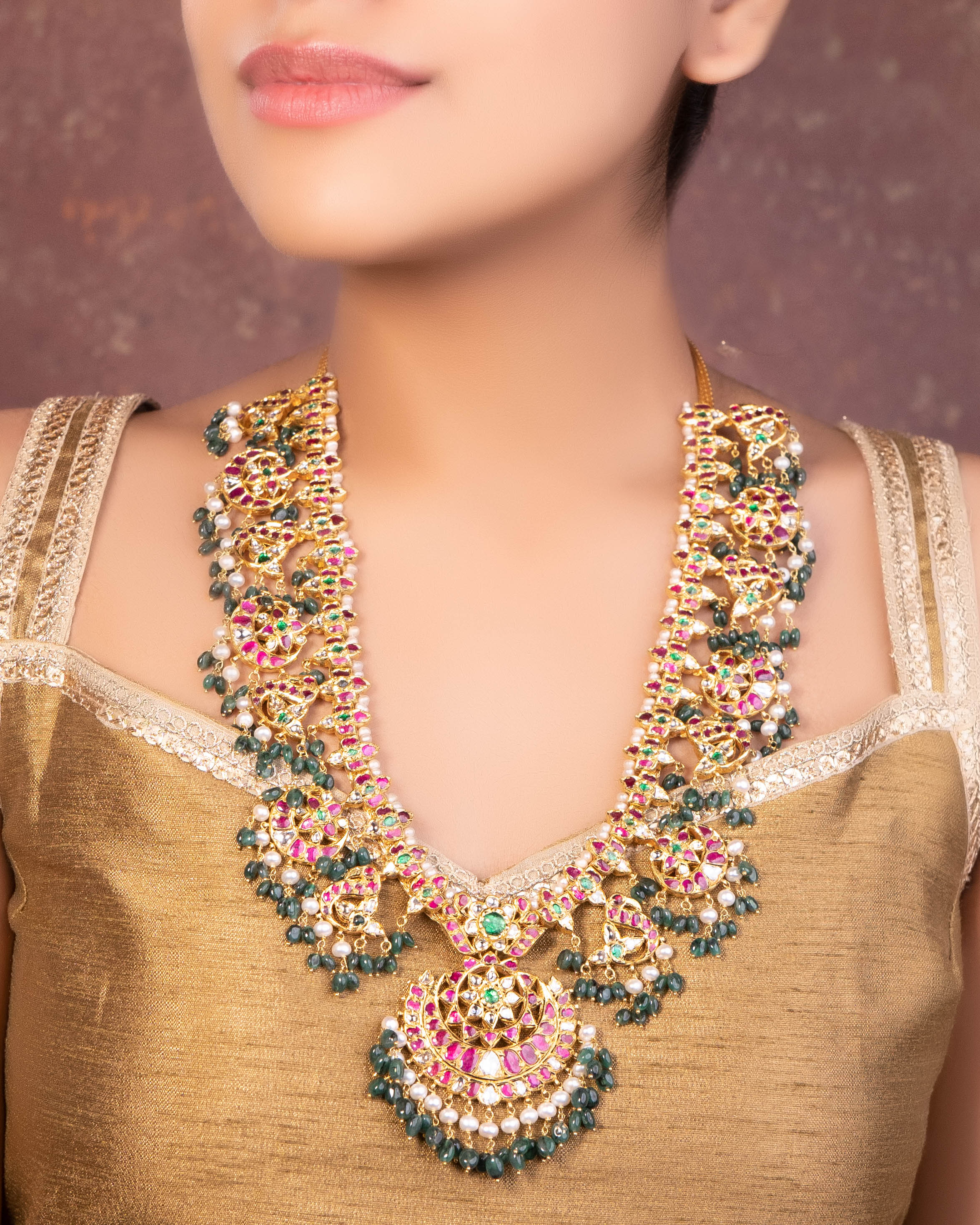 Sangita Jadau Polki Long Necklace