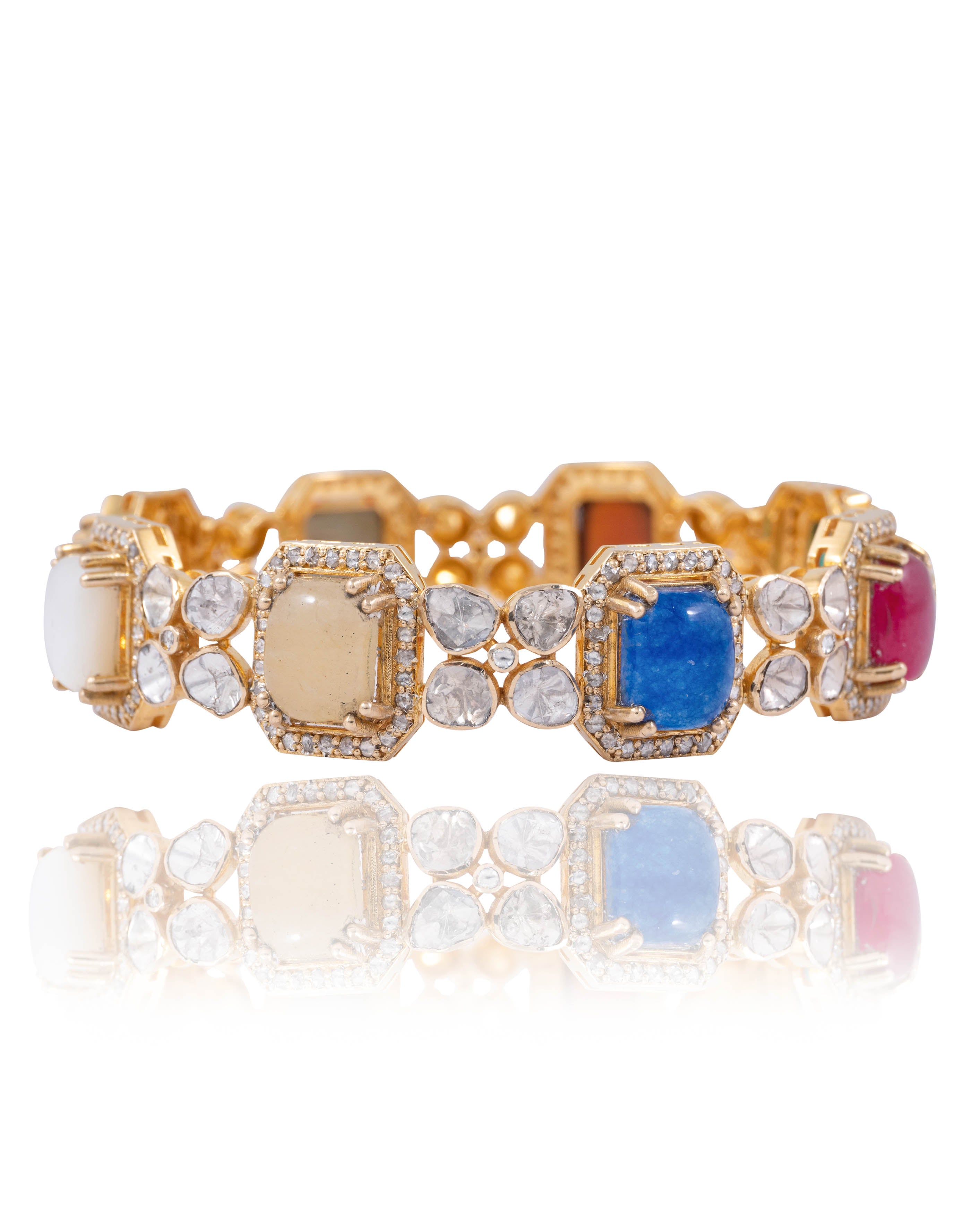 Asmita Polki And Diamond Bangle