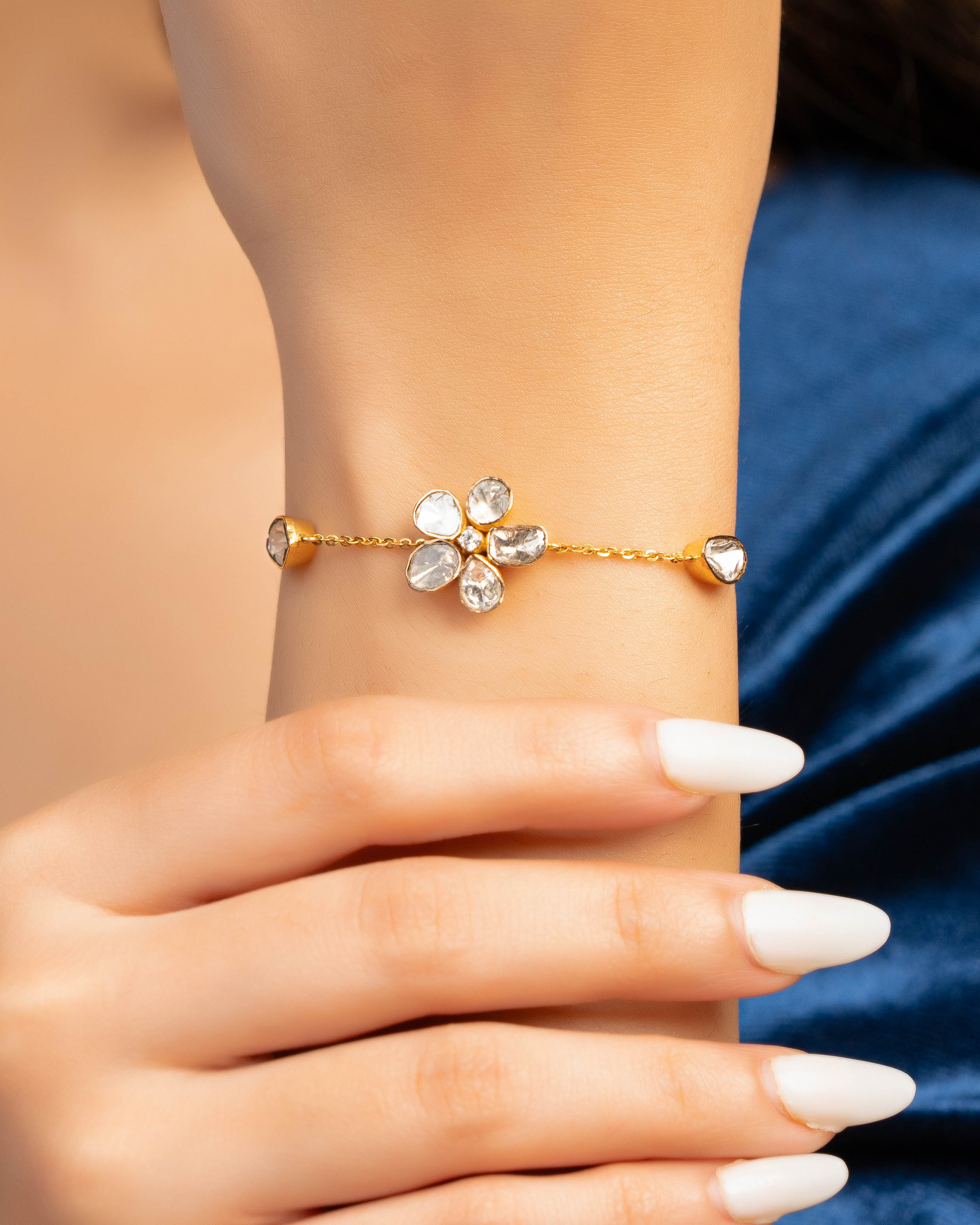 Sakshi Polki And Diamond Loose Bracelet