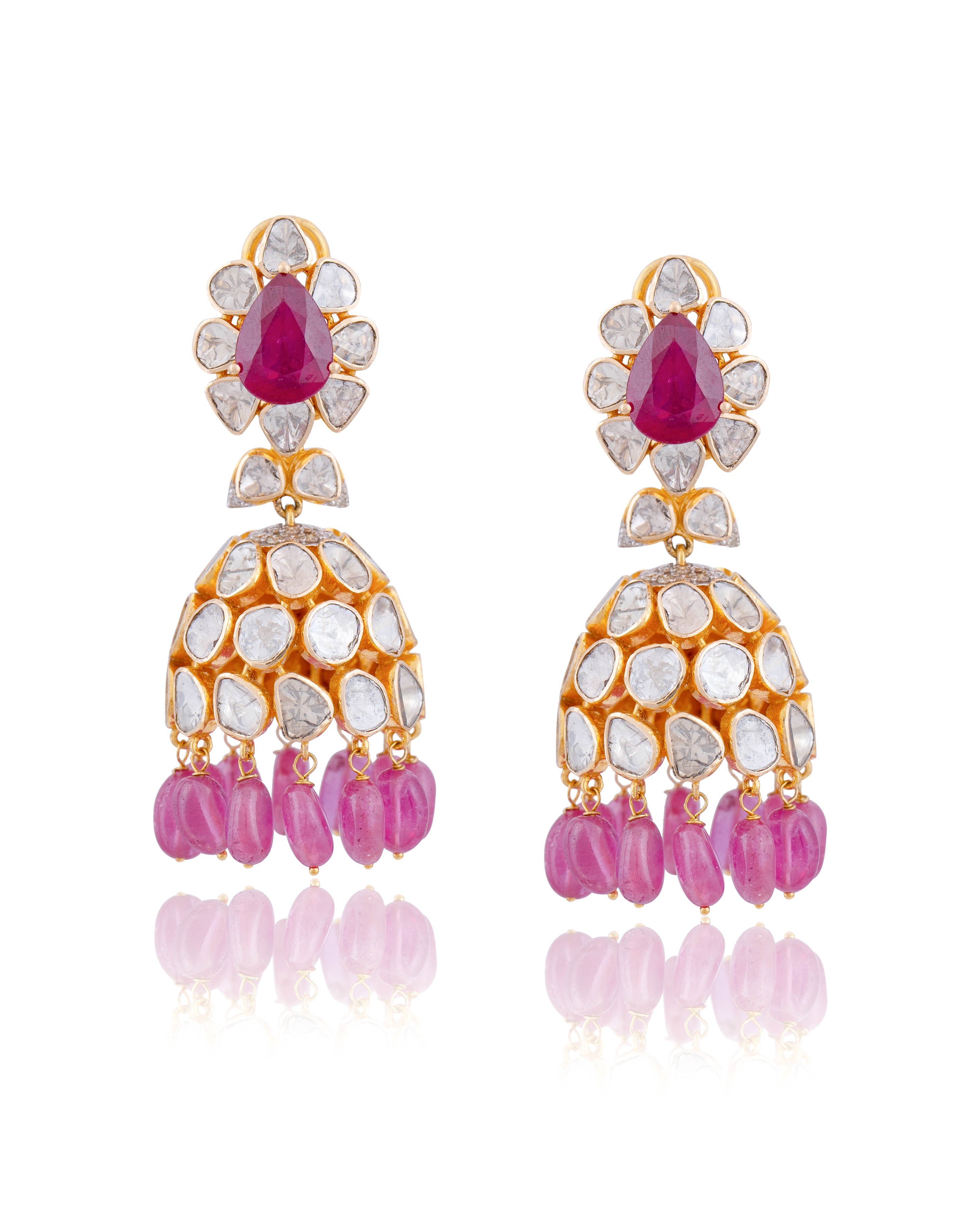 Riddhi Polki And Diamond Jhumkas