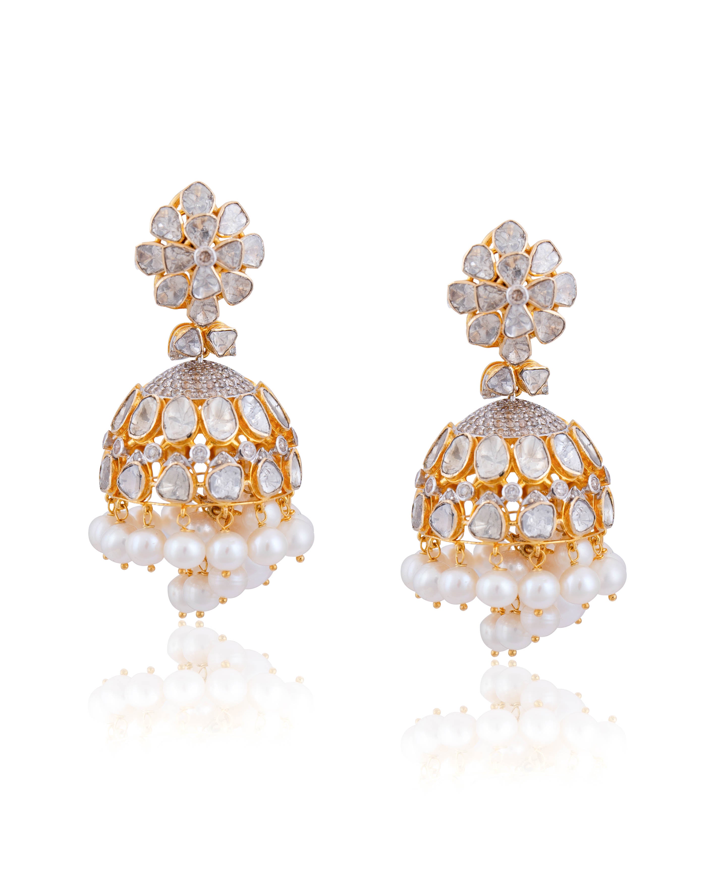 Yashita Polki And Diamond Jhumkas