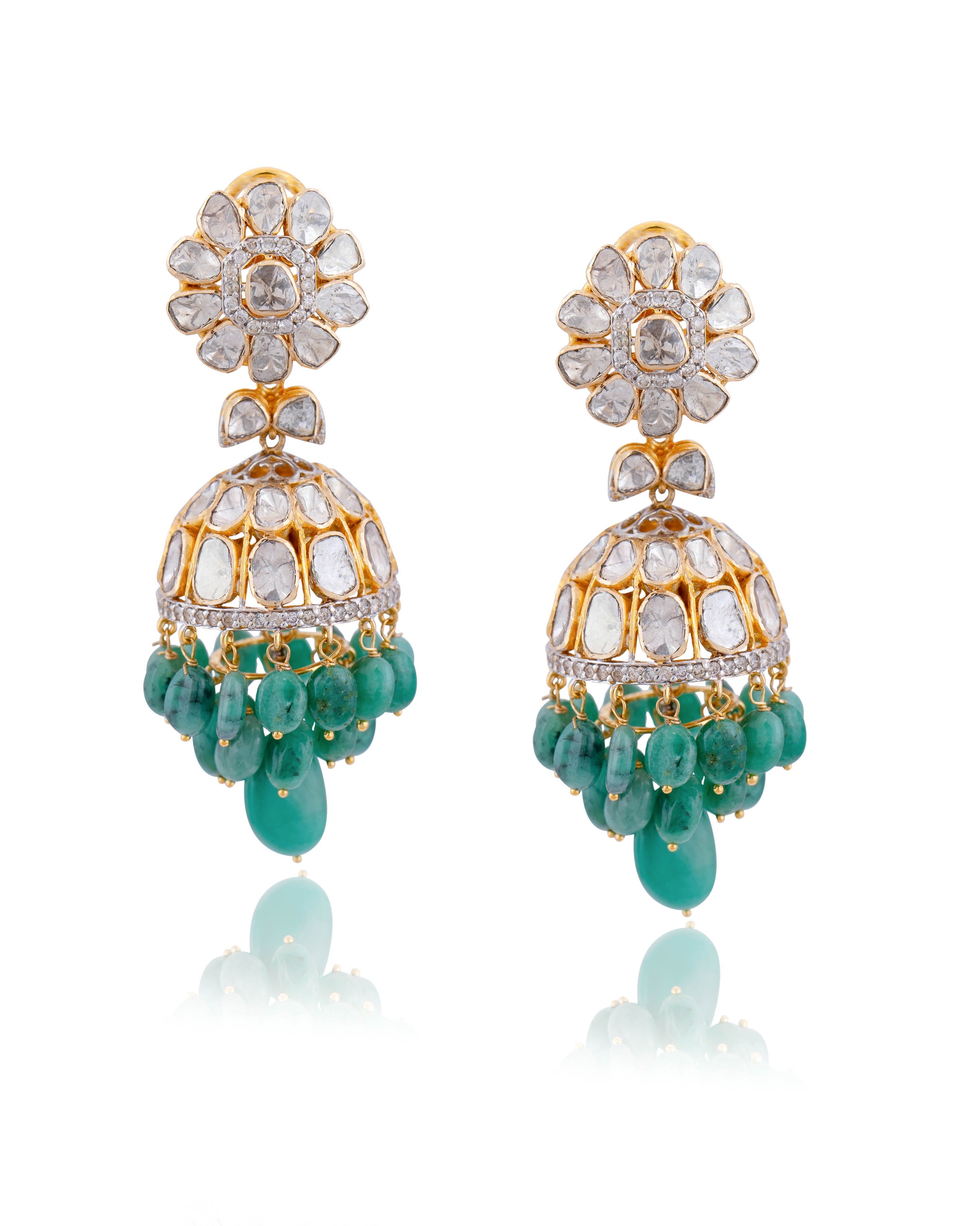 Nirali Polki And Diamond Jhumkas