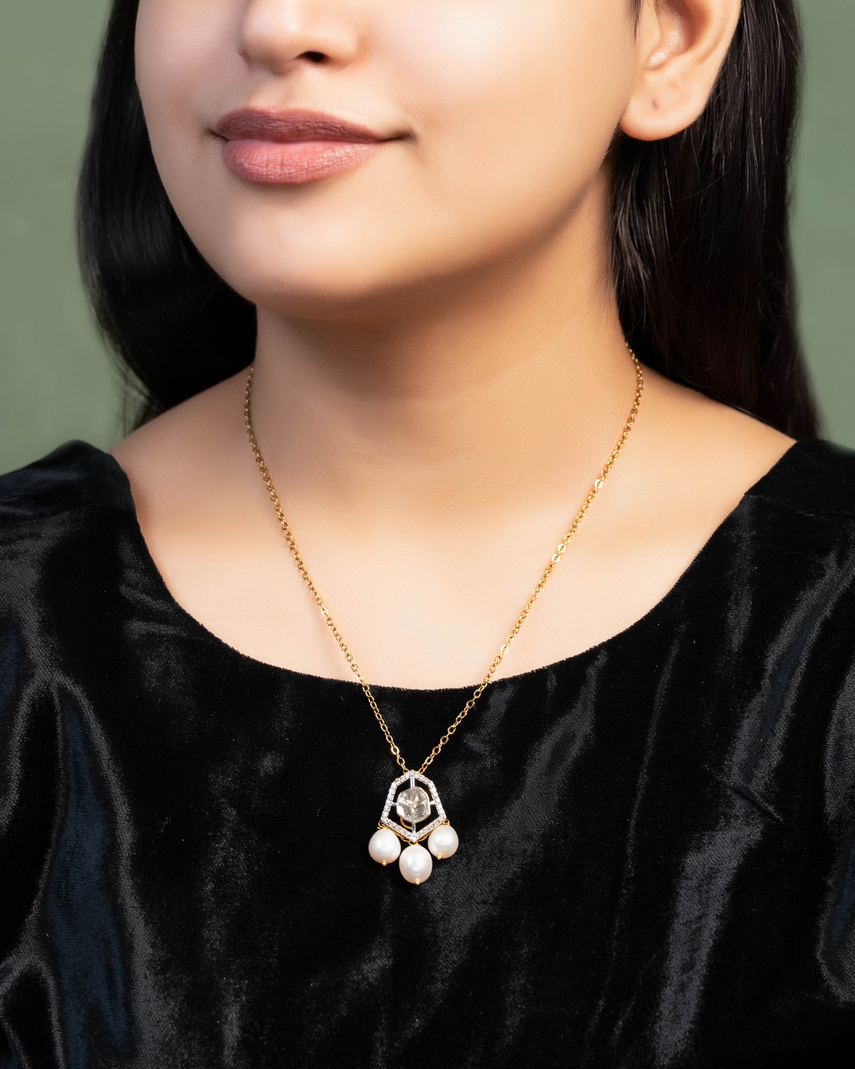 Harpreet Pendant And Tejal Tops Polki And Diamond Set