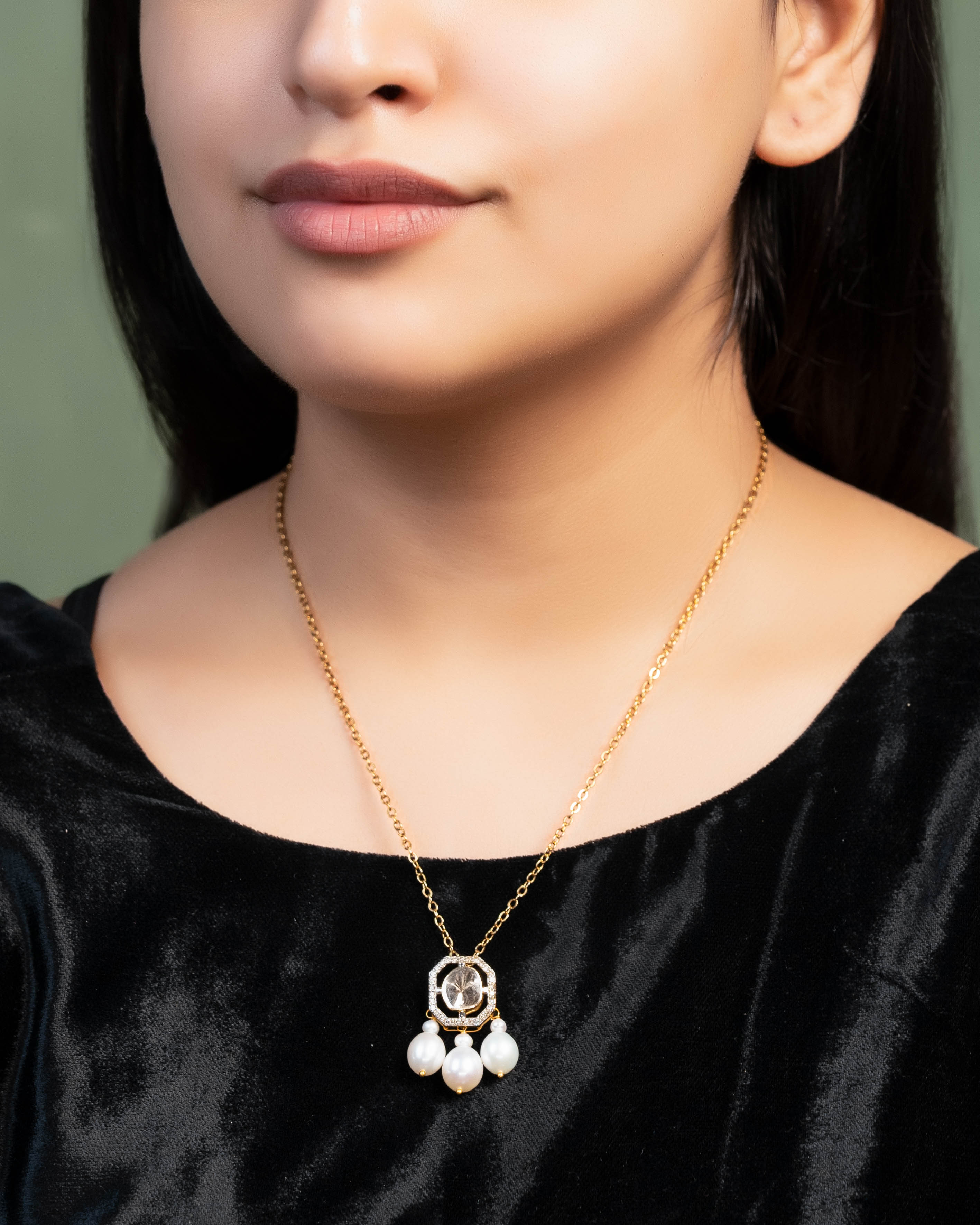 Rucheeta Pendant And Kamya Tops Polki And Diamond Set